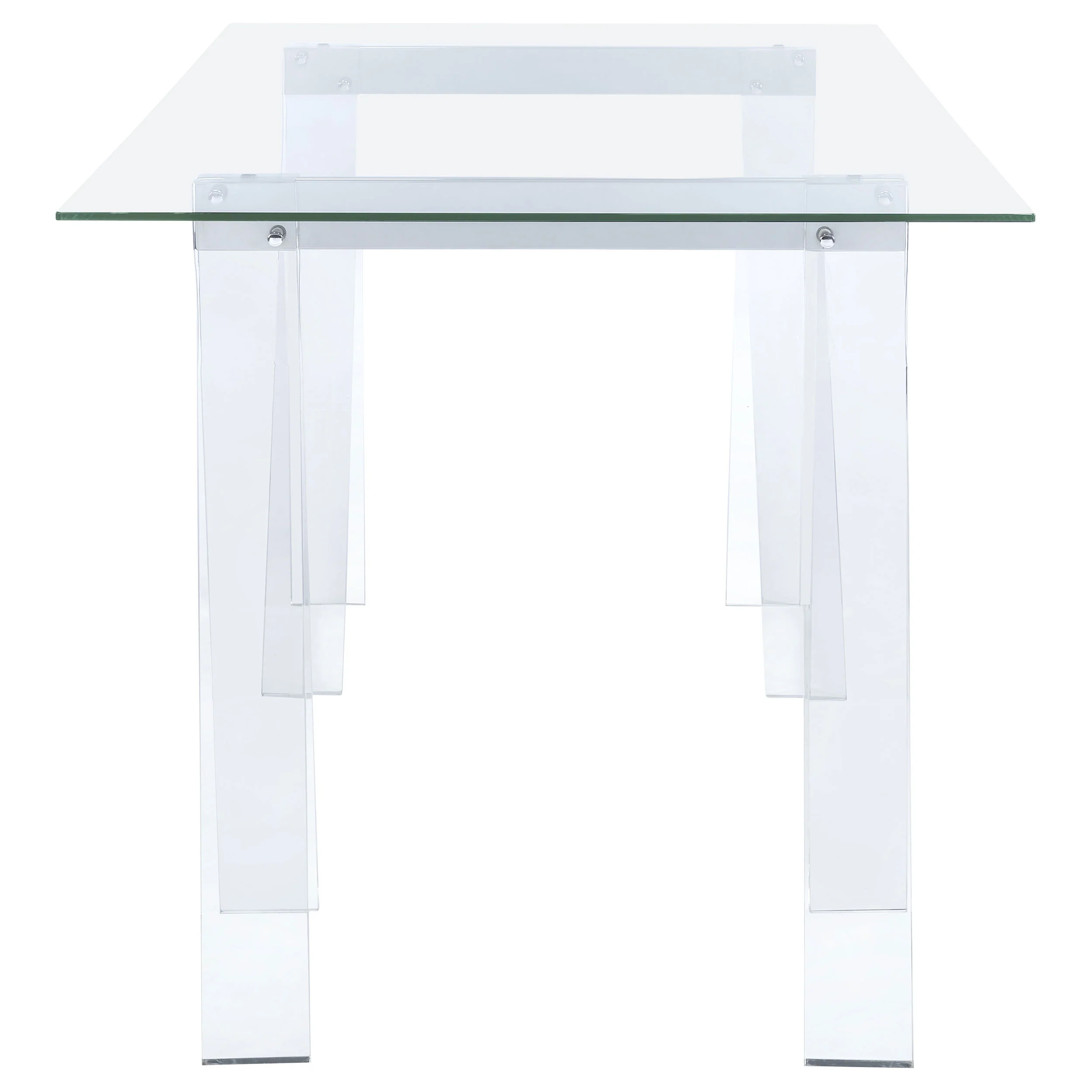 Amaturo 59-inch Glass Top Acrylic Writing Desk, Clear - Image 4