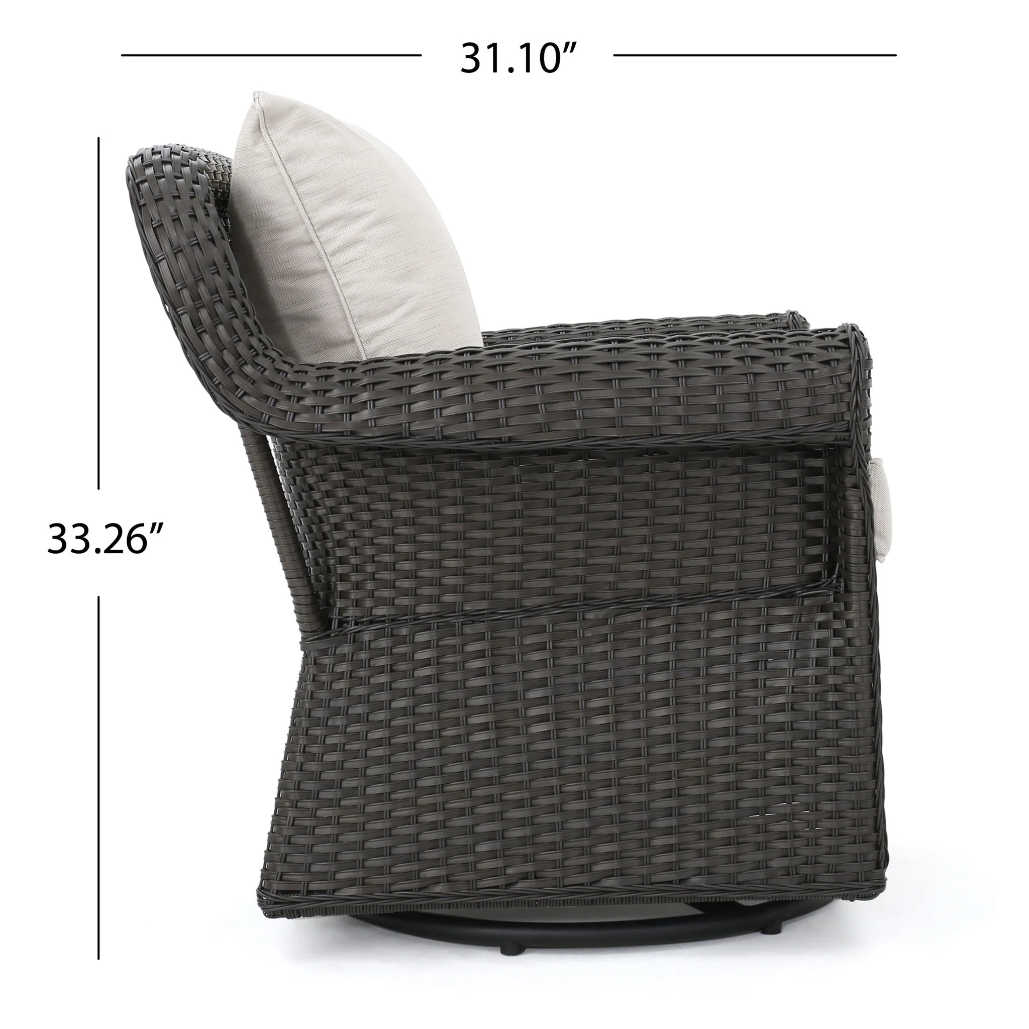 Amaya - Outdoor Swivel Rocker Chair With Water Resistant Cushions - Brown / Beige - Image 8