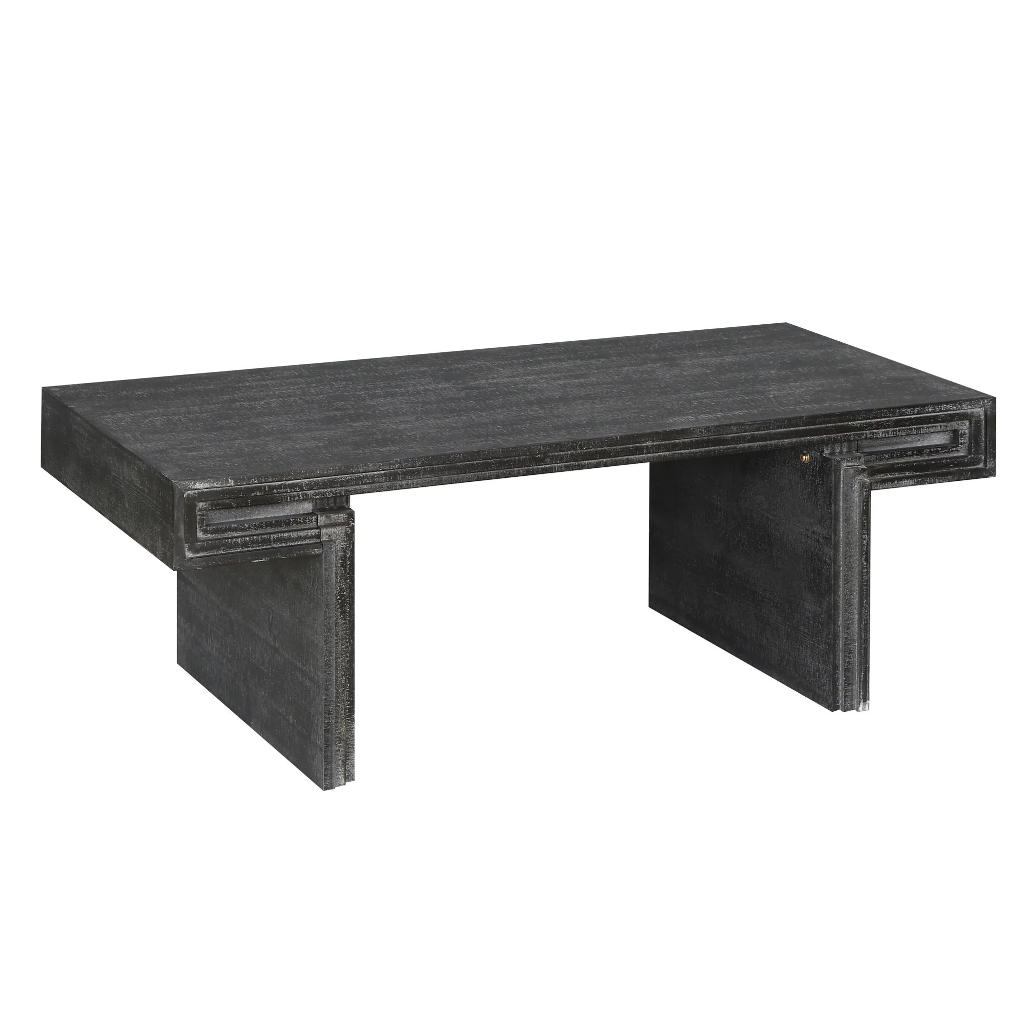 American Vintage Industrial Coffee Table, Double Tier Design - Image 9