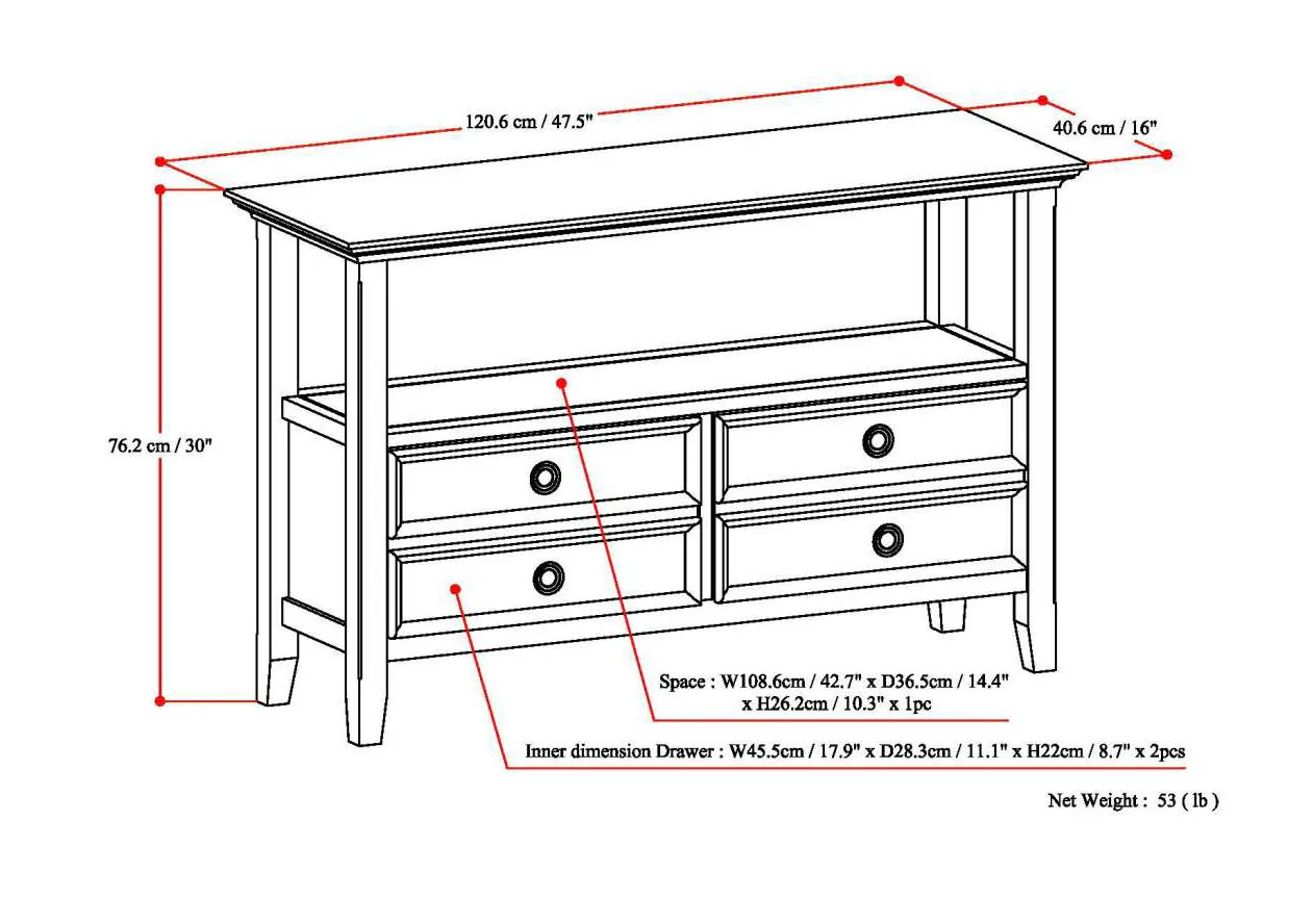 Amherst - Console Sofa Table, Handcrafted - Image 5