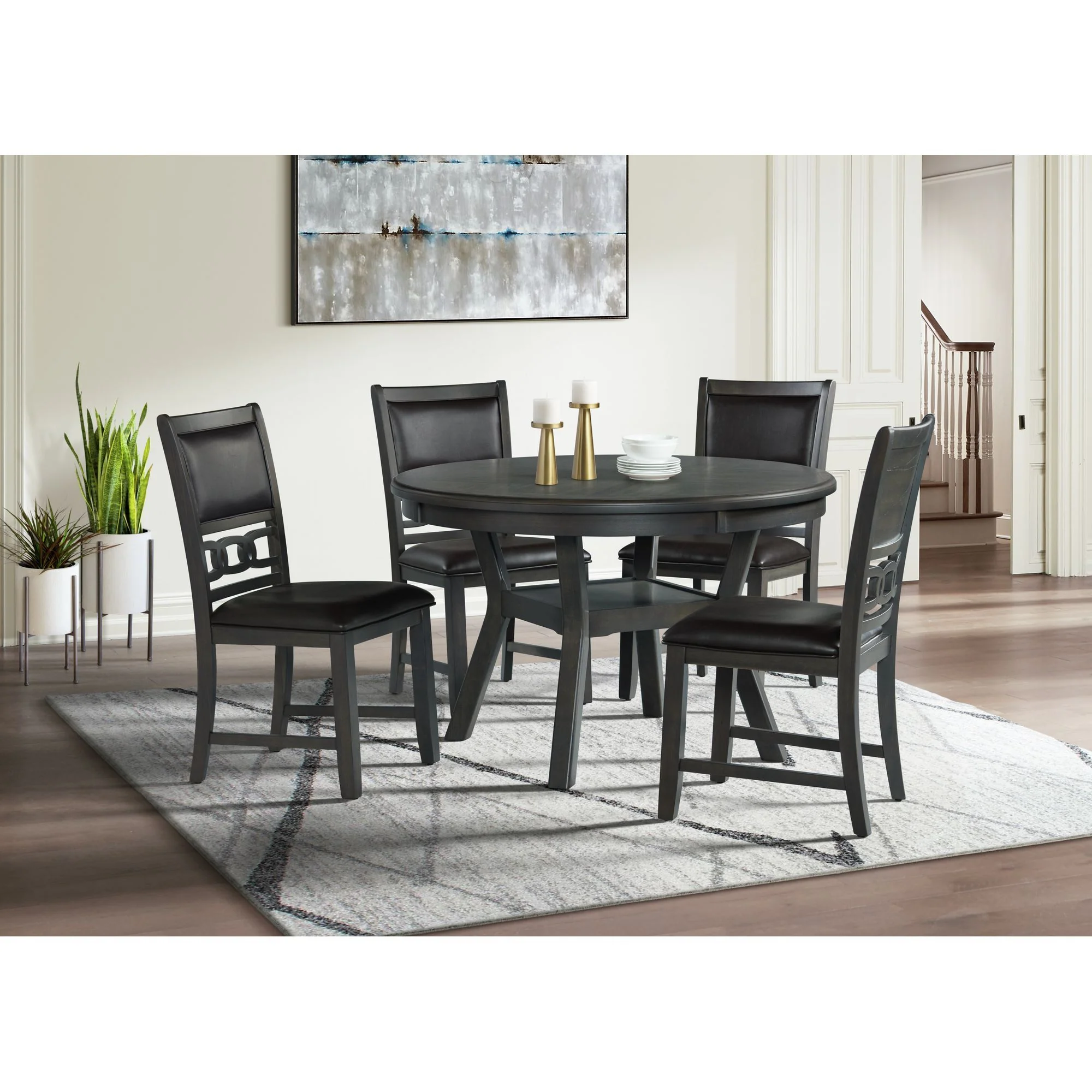 Amherst - Dining Table With Wood Leg - Gray Finish - Image 8