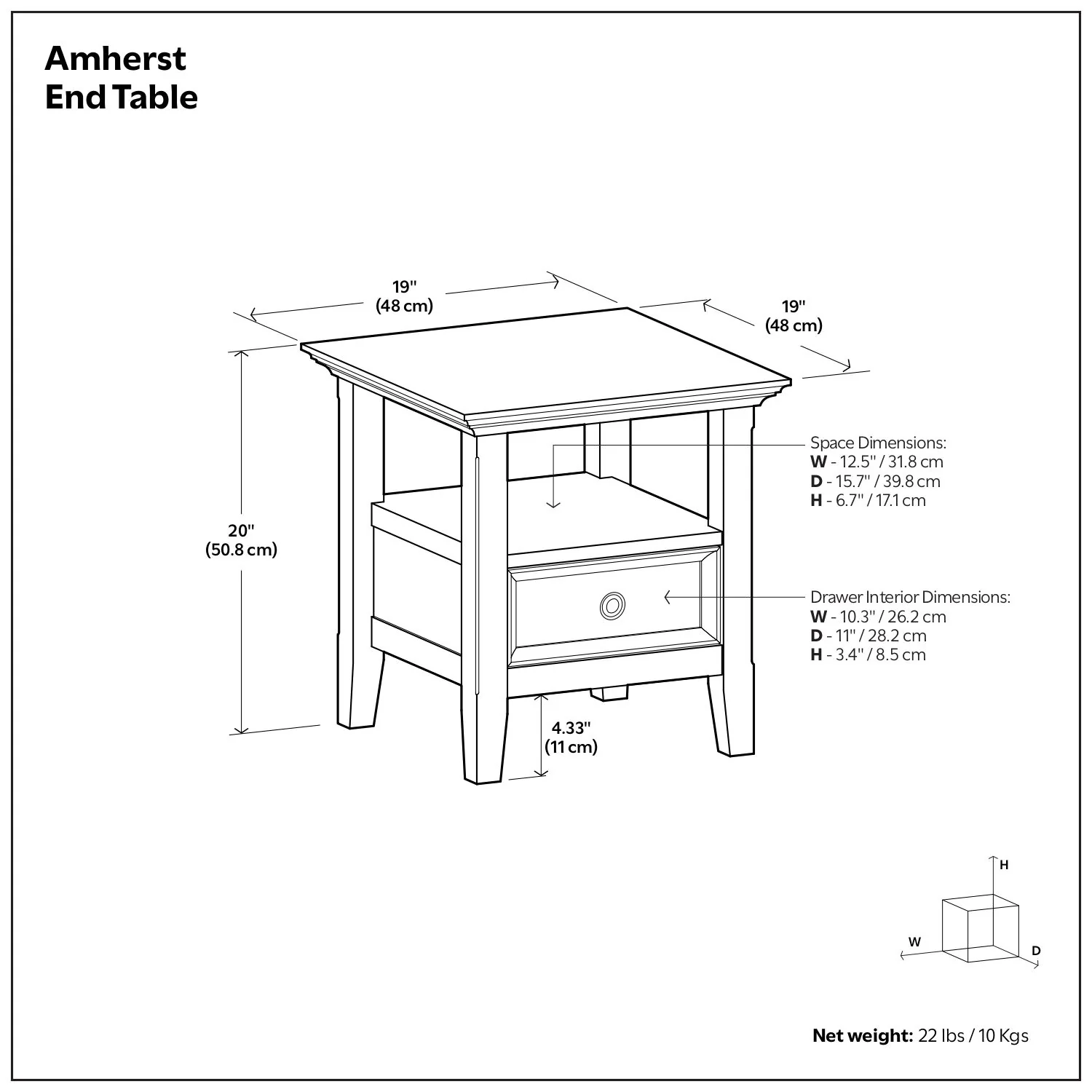 Amherst - Handcrafted End Table - Image 4