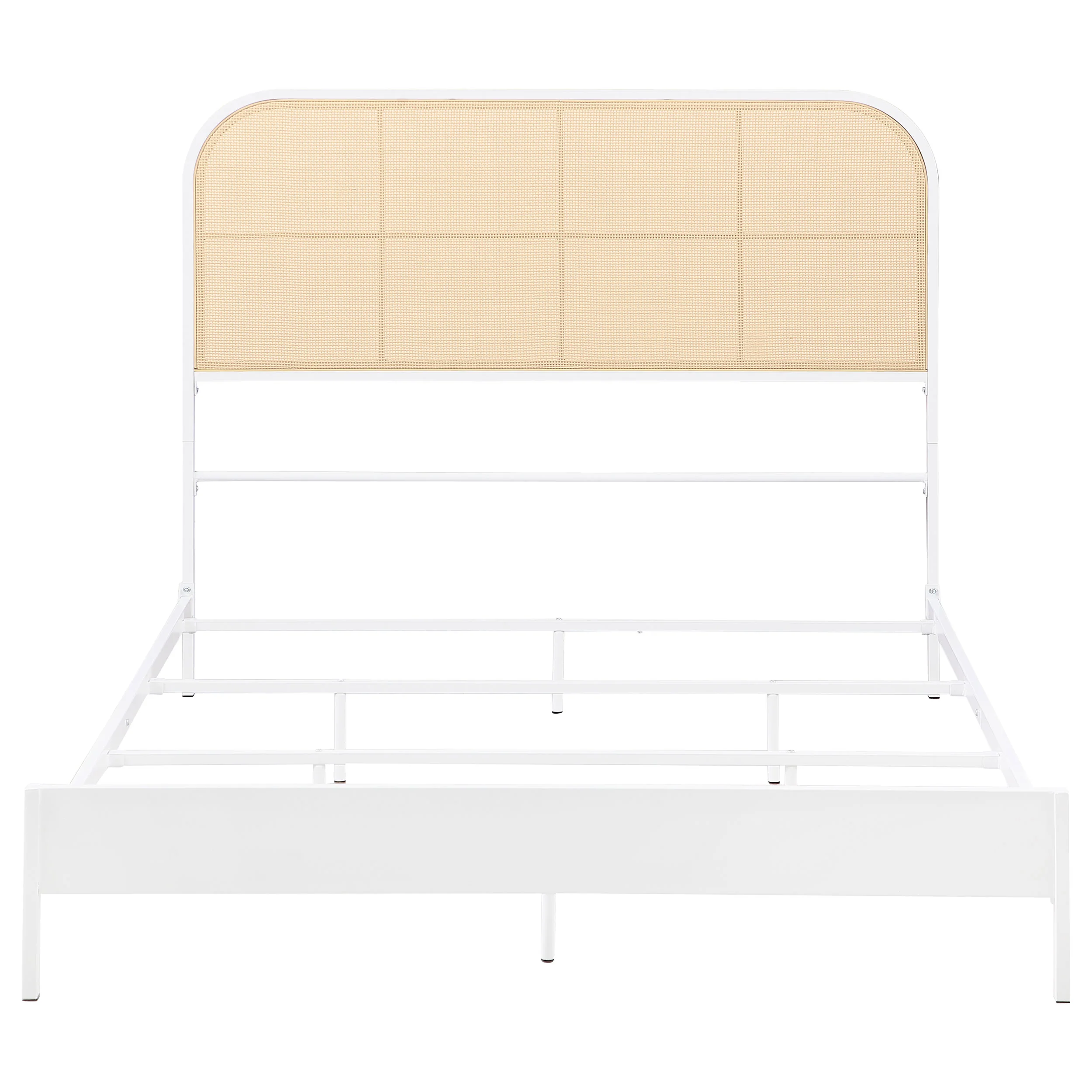 Amherst Radio Weave Rattan Metal Full Bed, White - Image 5
