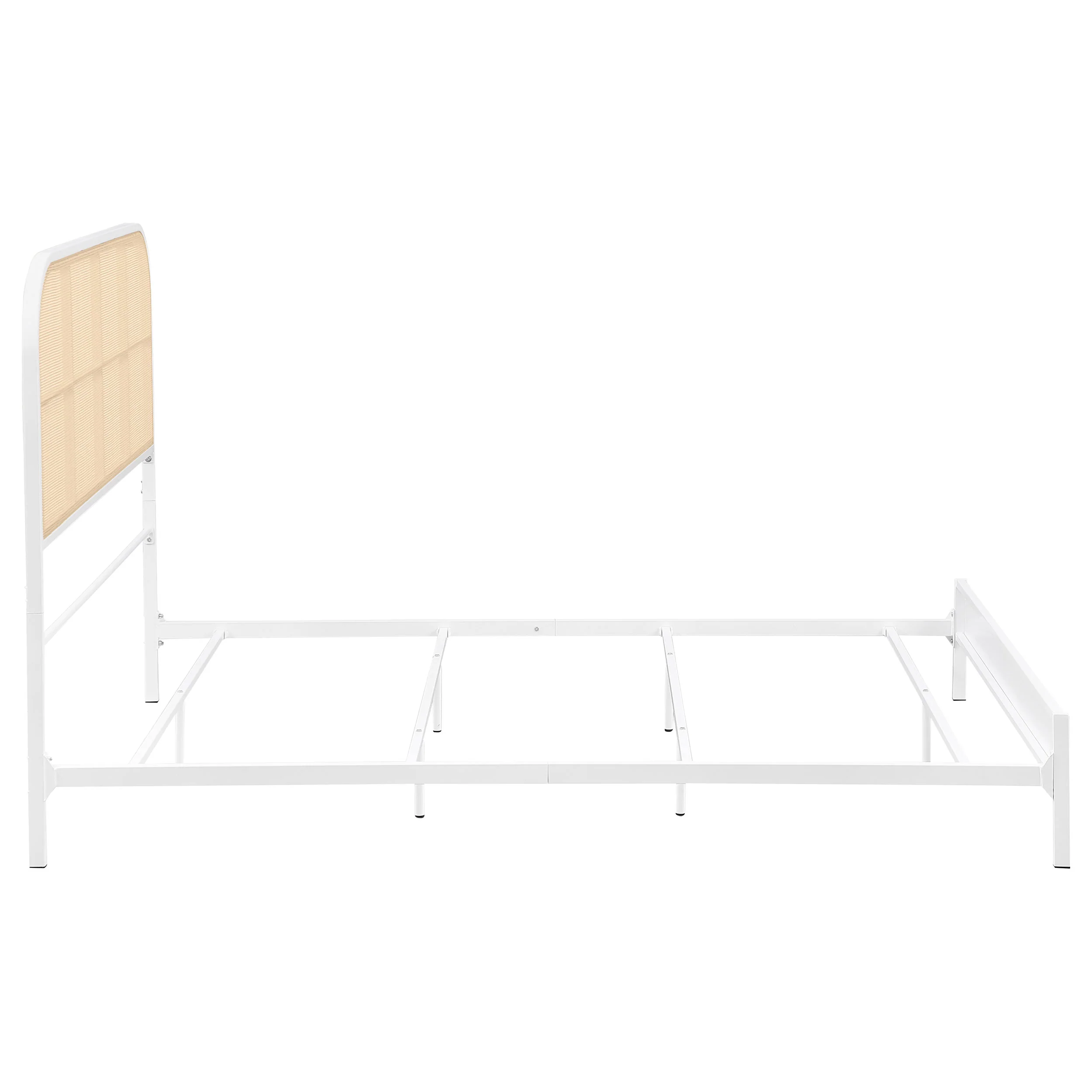 Amherst Radio Weave Rattan Metal Full Bed, White - Image 6