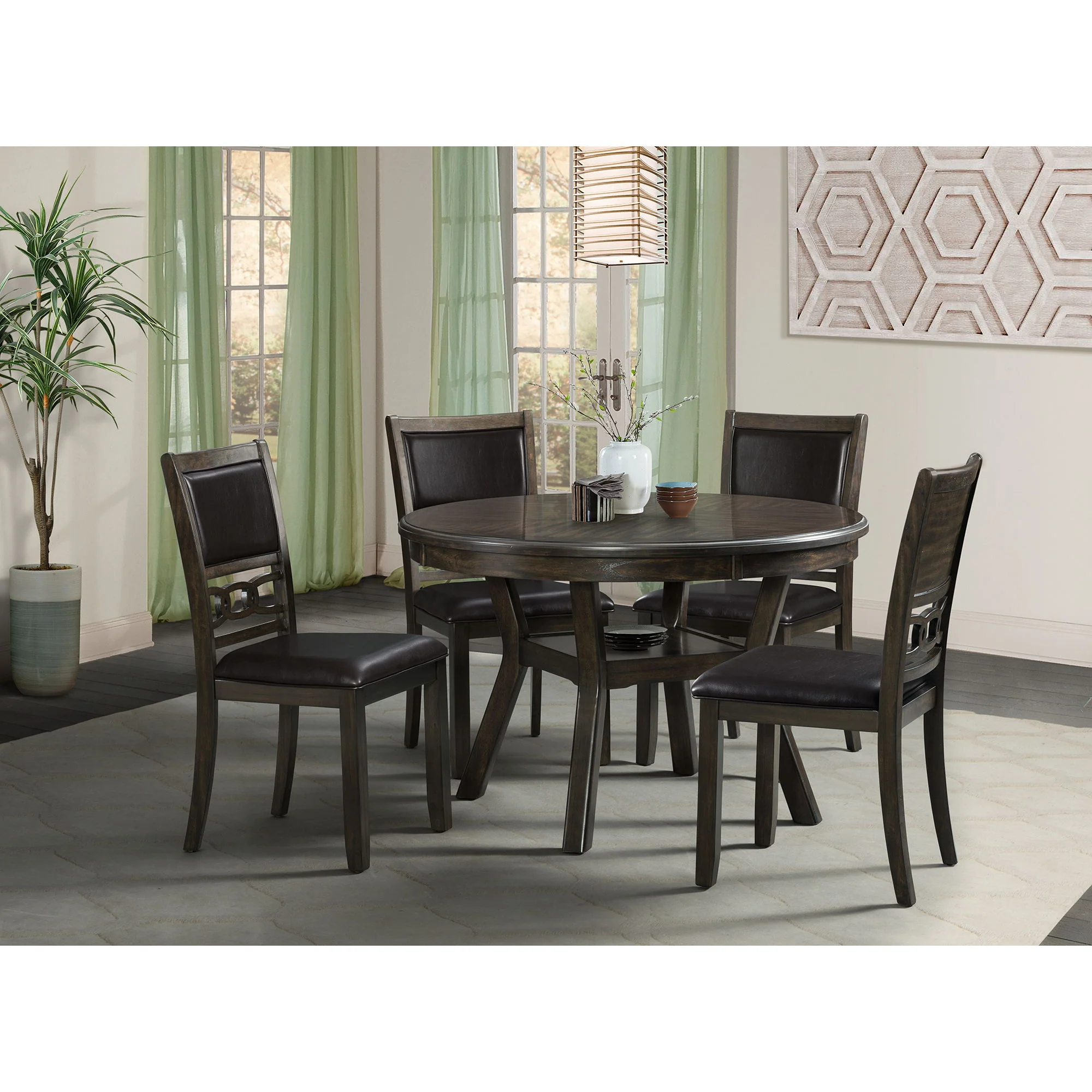 Amherst - Standard Height Faux Leather Side Chair (Set of 2) - Walnut - Image 9