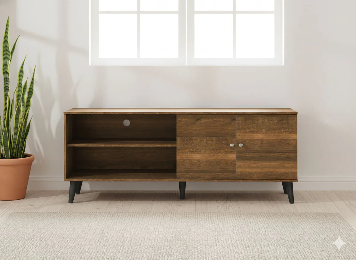 Amidon - TV Stand, With 2 Storage Shelves And 1 Cabinet - Image 13