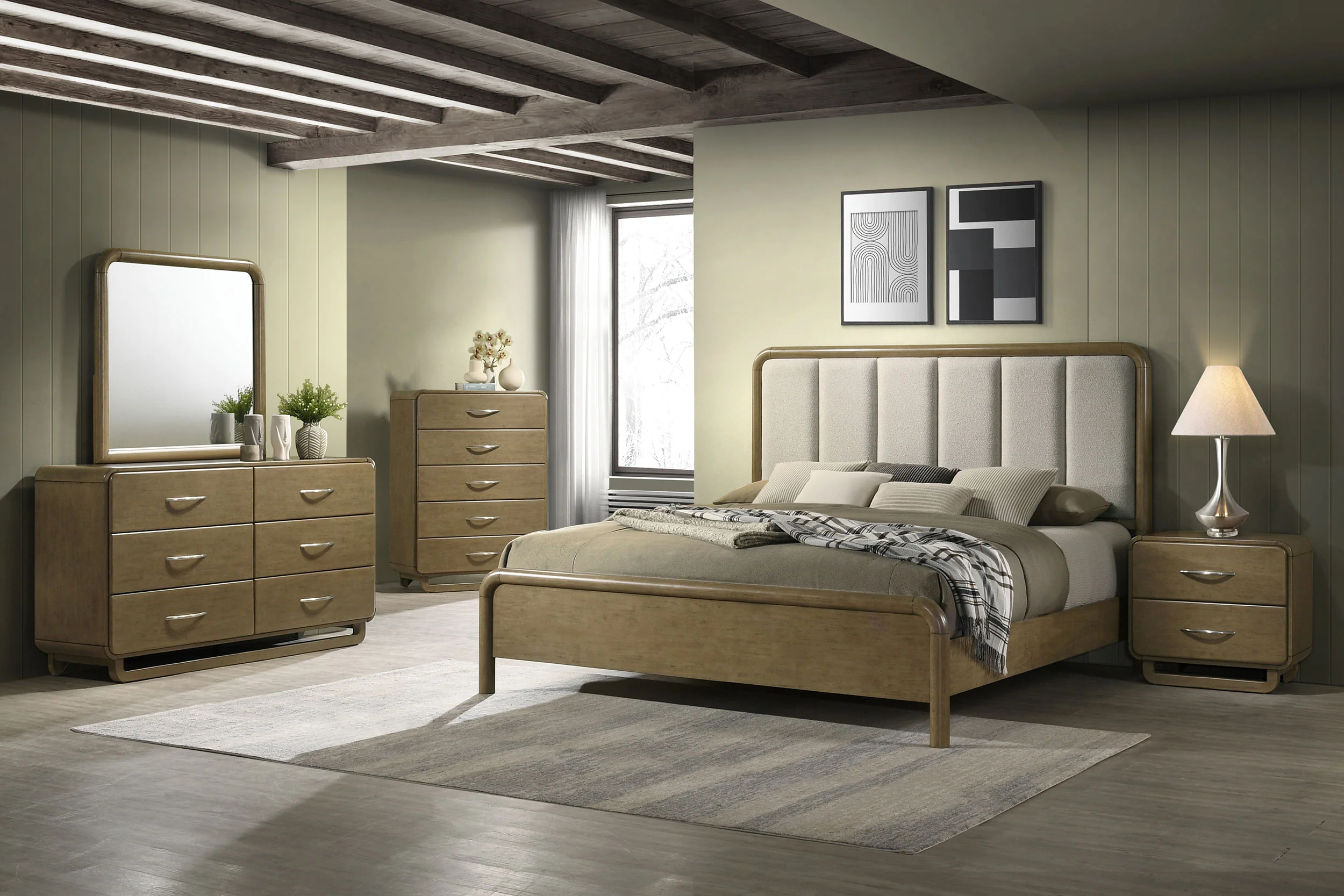Amsbury 6-Drawer Dresser and Mirror in Nutmeg - Image 11