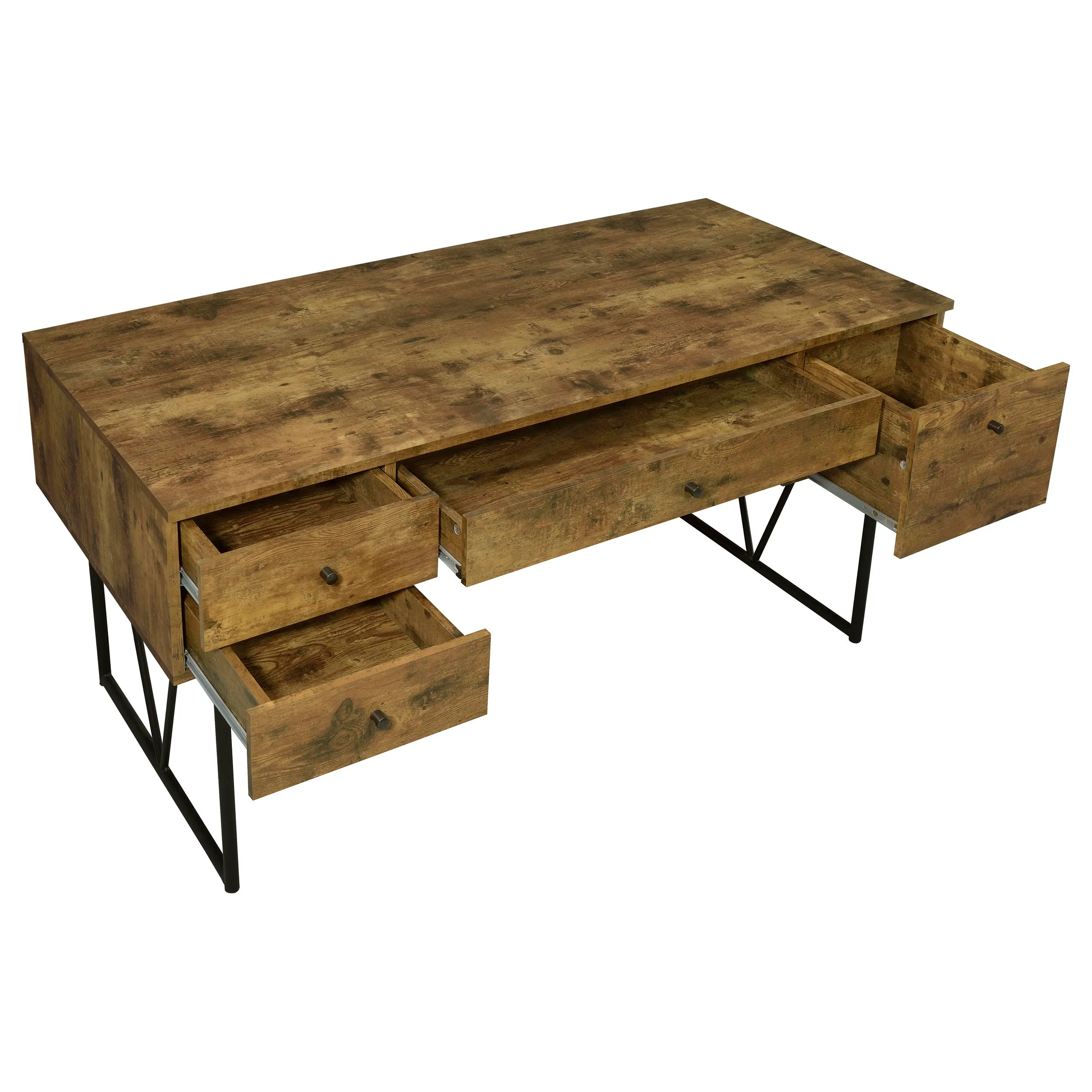 Analiese 63-inch 4-Drawer Writing Desk in Rustic Nutmeg - Image 2