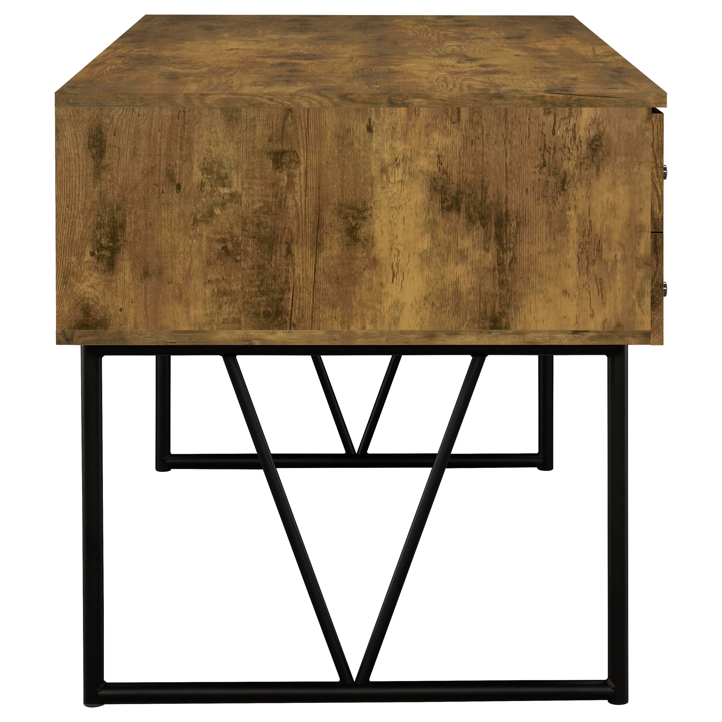 Analiese 63-inch 4-Drawer Writing Desk in Rustic Nutmeg - Image 9
