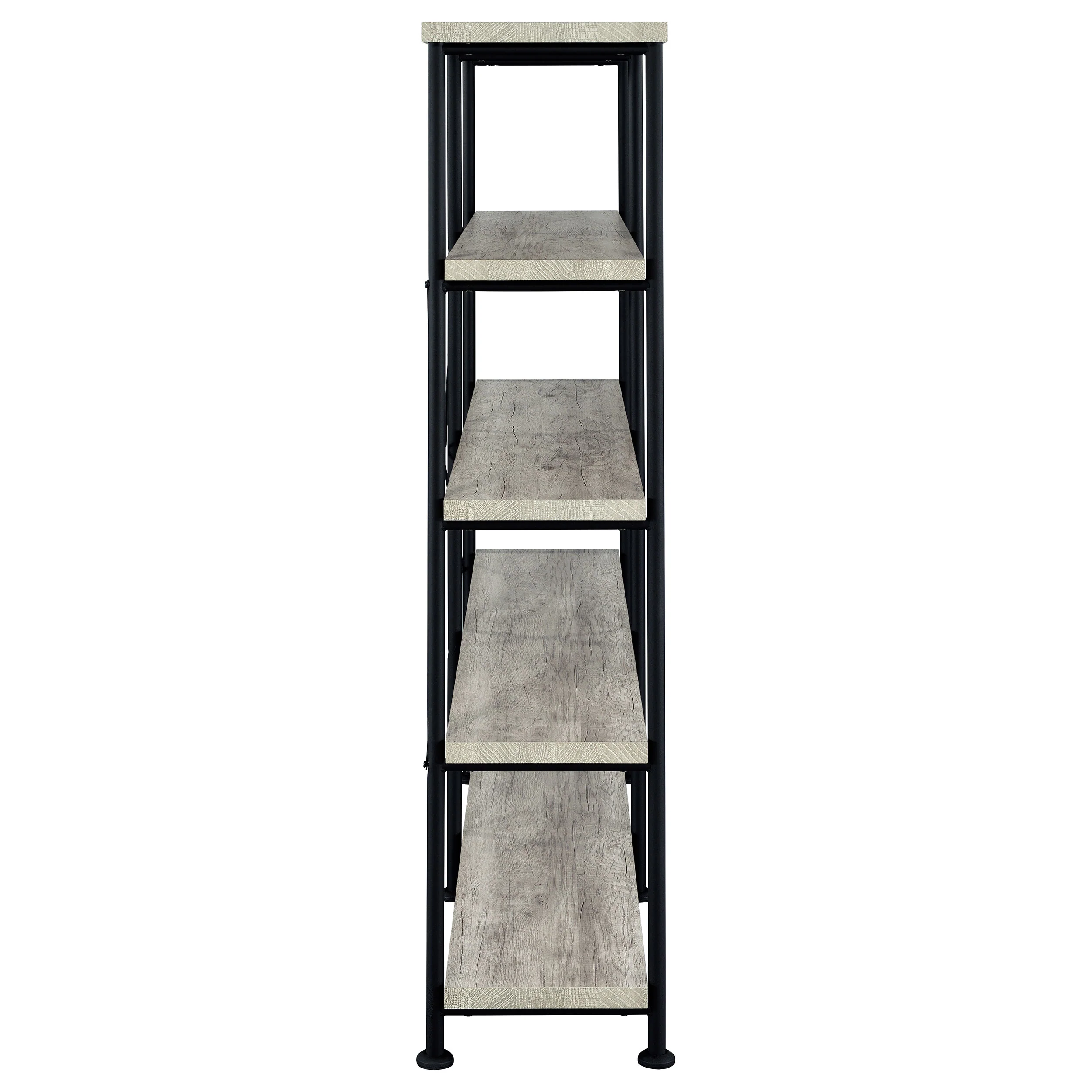Analiese 63-Inch 4-Shelf Double Bookshelf Grey Driftwood - Image 8