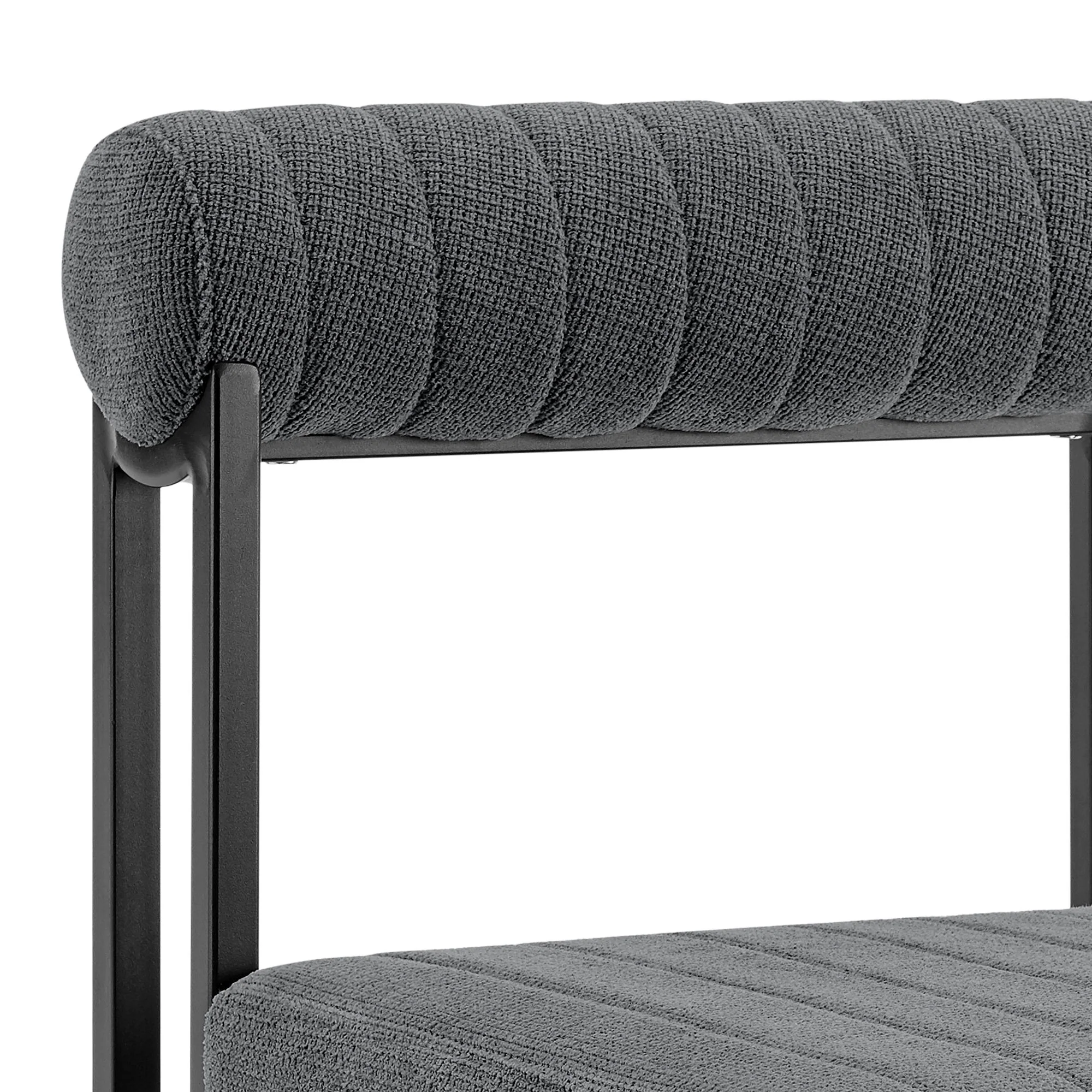 Anastasia - Dining Chair (Set of 2) - Matte Black / Anchor Gray - Image 2