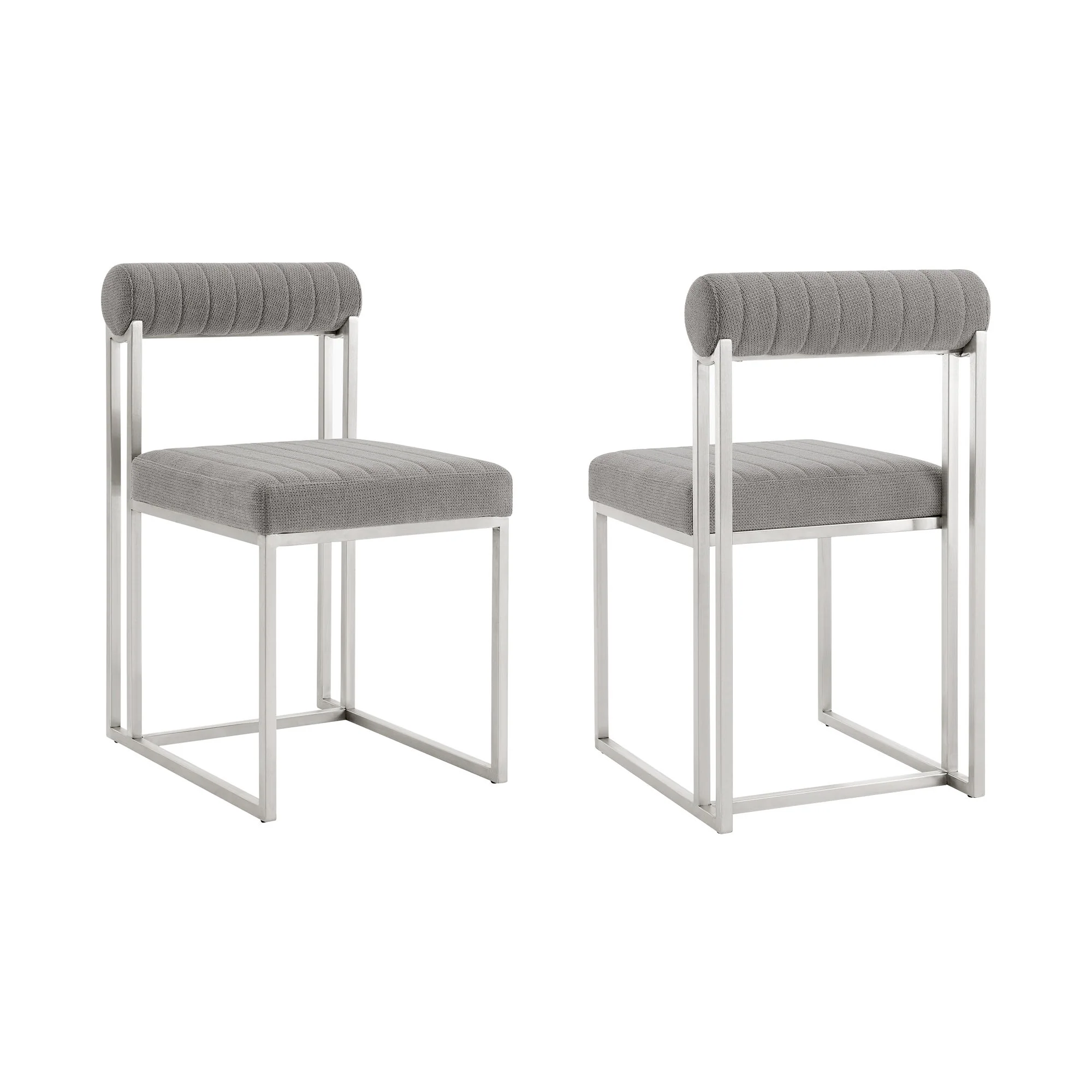 Anastasia - Dining Room Chair Set With Brushed Silver Frame - Image 2
