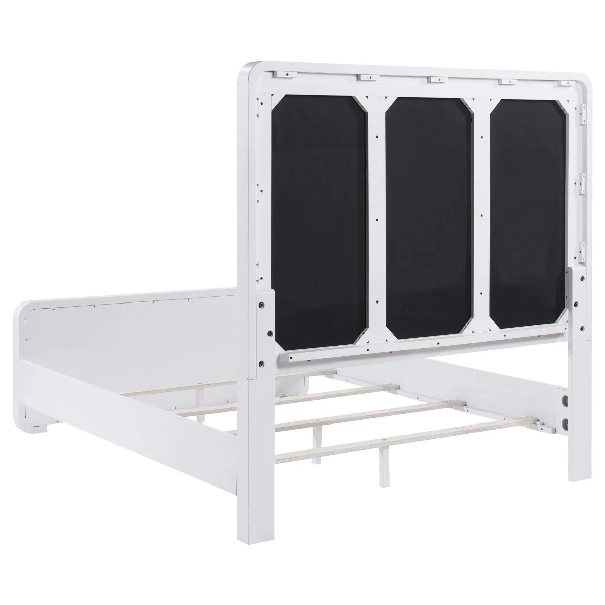 Anastasia Upholstered Eastern King Panel Bed Pearl White - Image 2