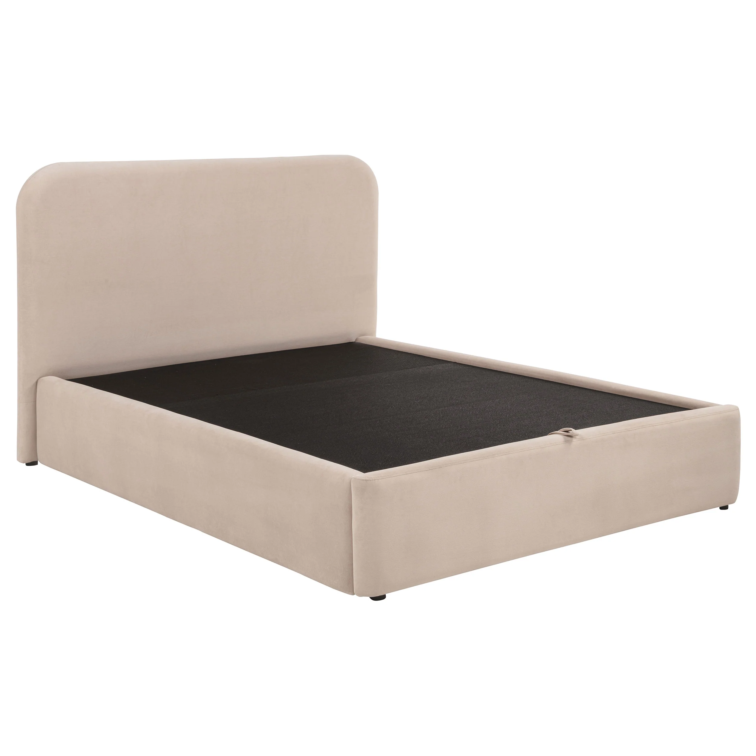 Anders Upholstered Full Storage Lift Platform Bed, Beige - Image 2