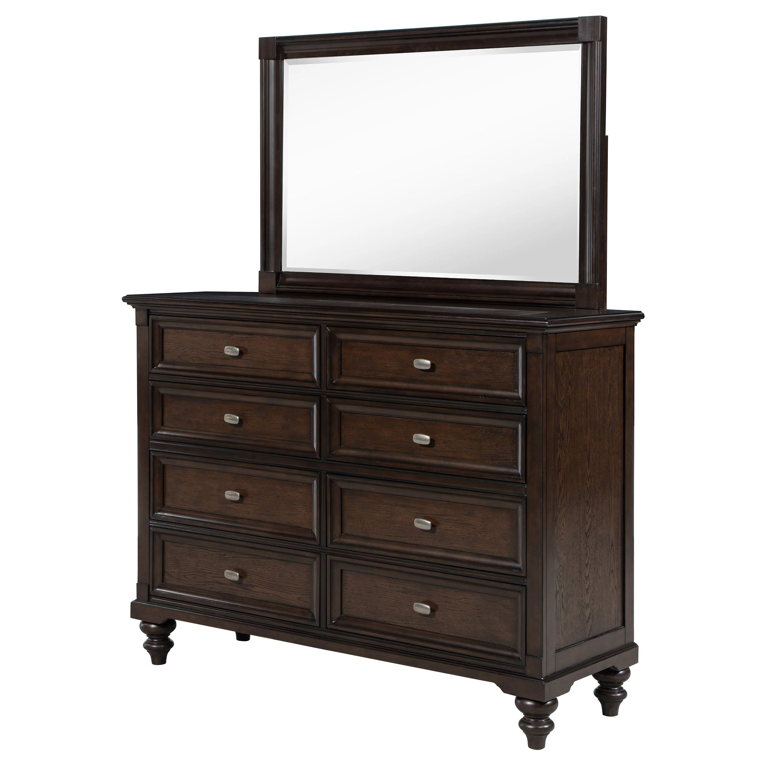 Andover 8-Drawer Dresser with Mirror - Dark Oak - Image 5