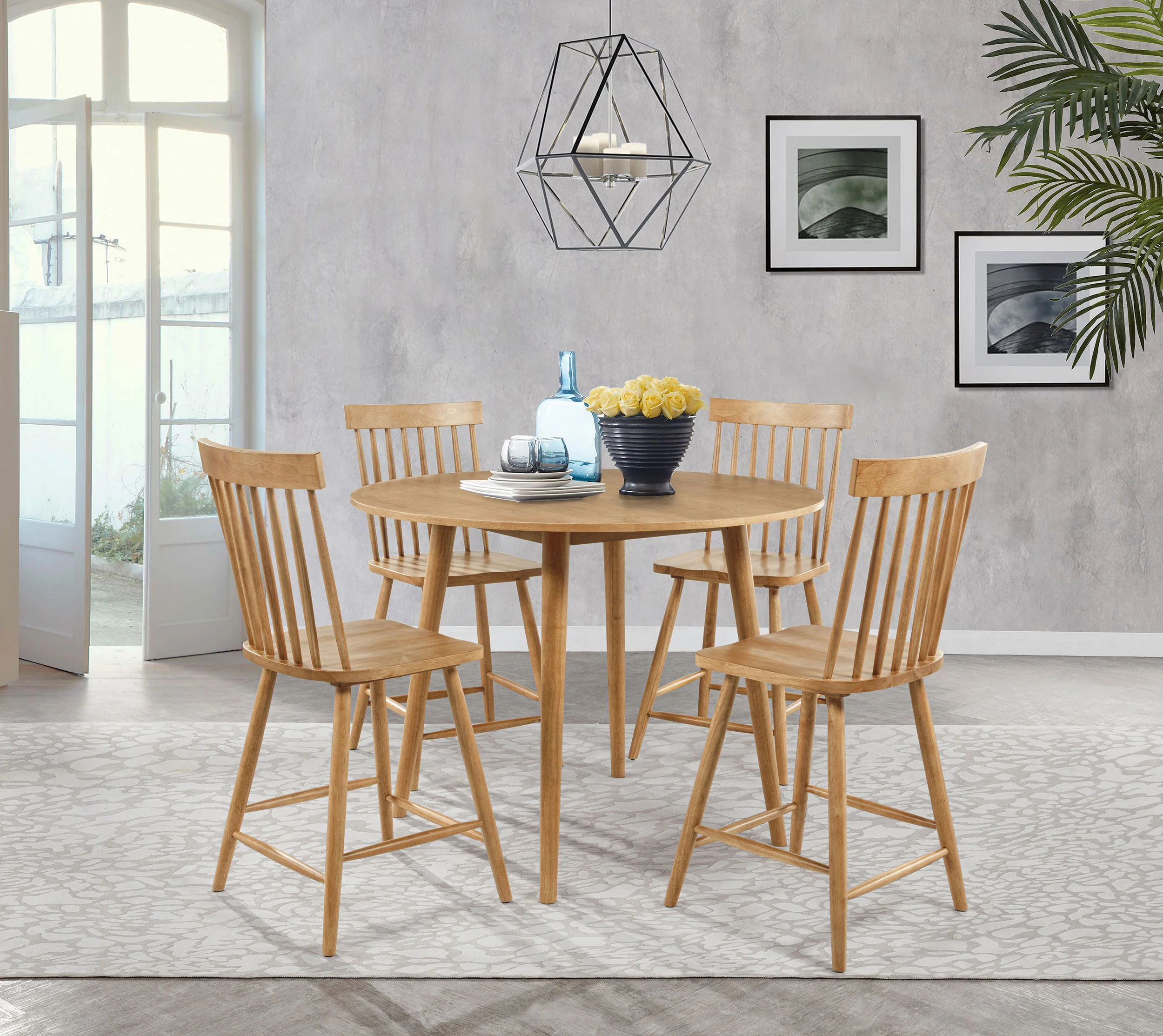 Andrews 48-inch Round Counter Height Dining Table Light Ash - Image 8