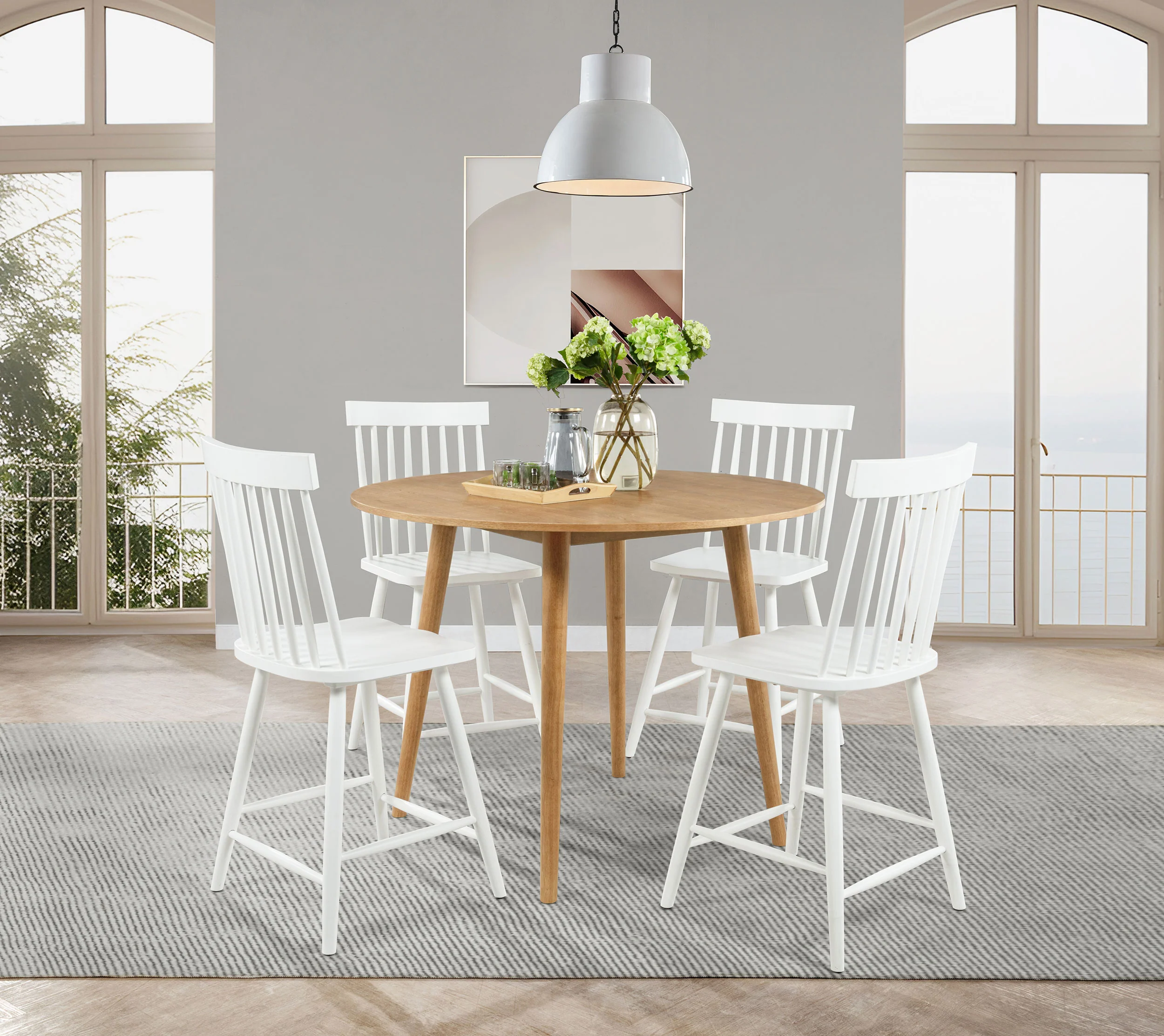 Andrews 48-inch Round Counter Height Dining Table Light Ash - Image 9