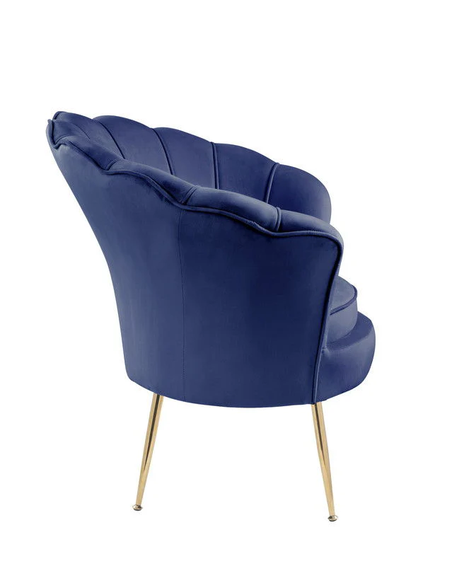 Angelina - Scalloped Back Barrel Accent Chair With Metal Legs - Image 3
