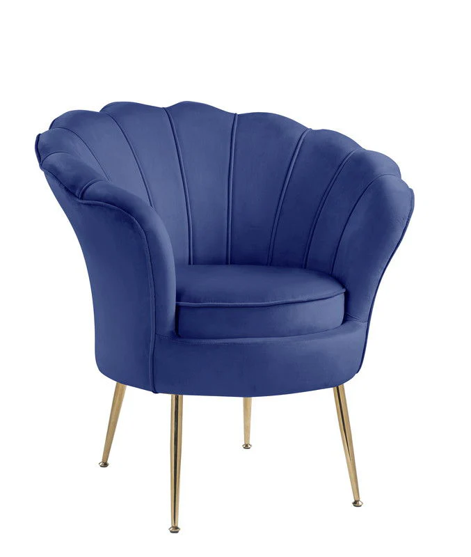 Angelina - Scalloped Back Barrel Accent Chair With Metal Legs - Image 5