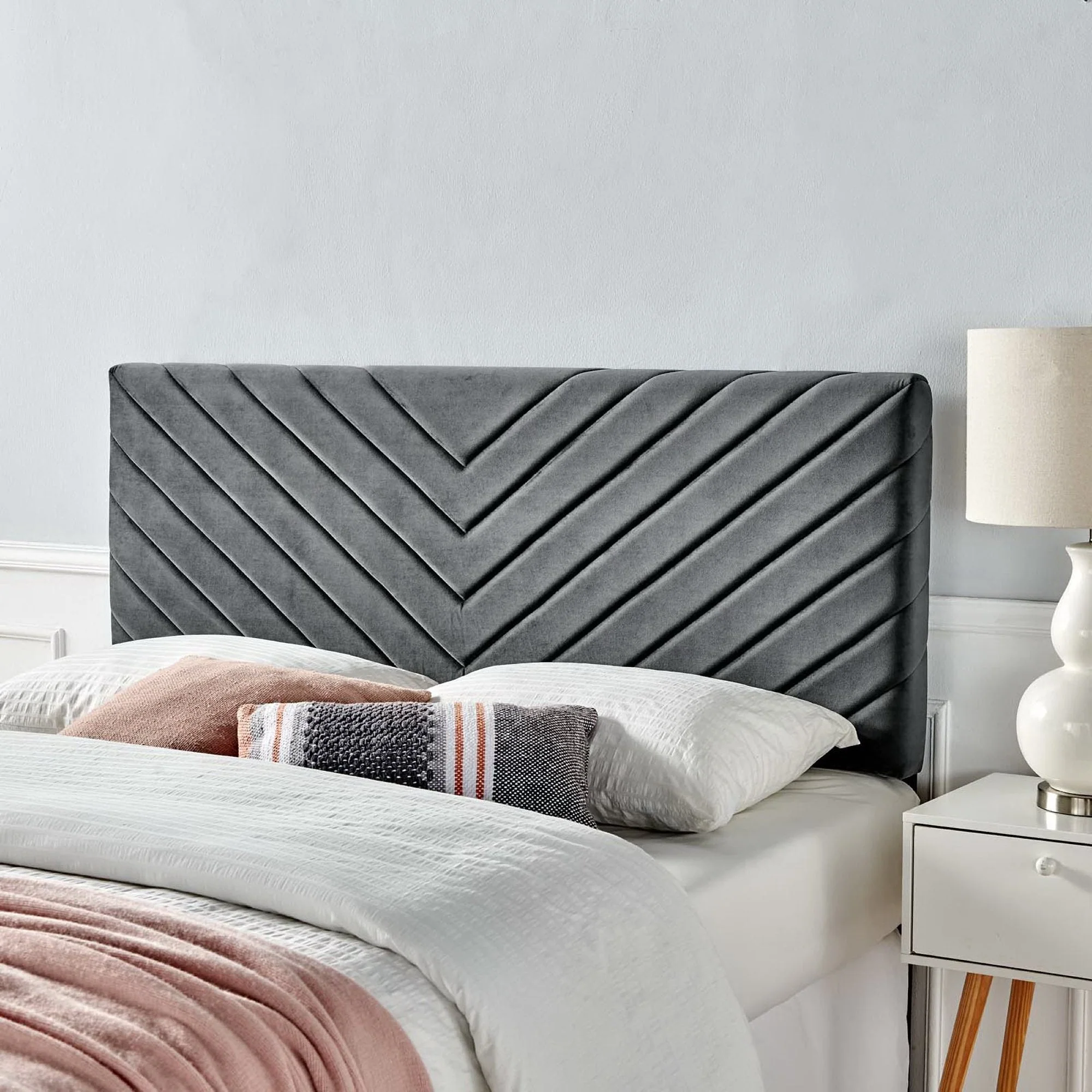 Angular Channel Tufted Performance Velvet Headboard - Image 17