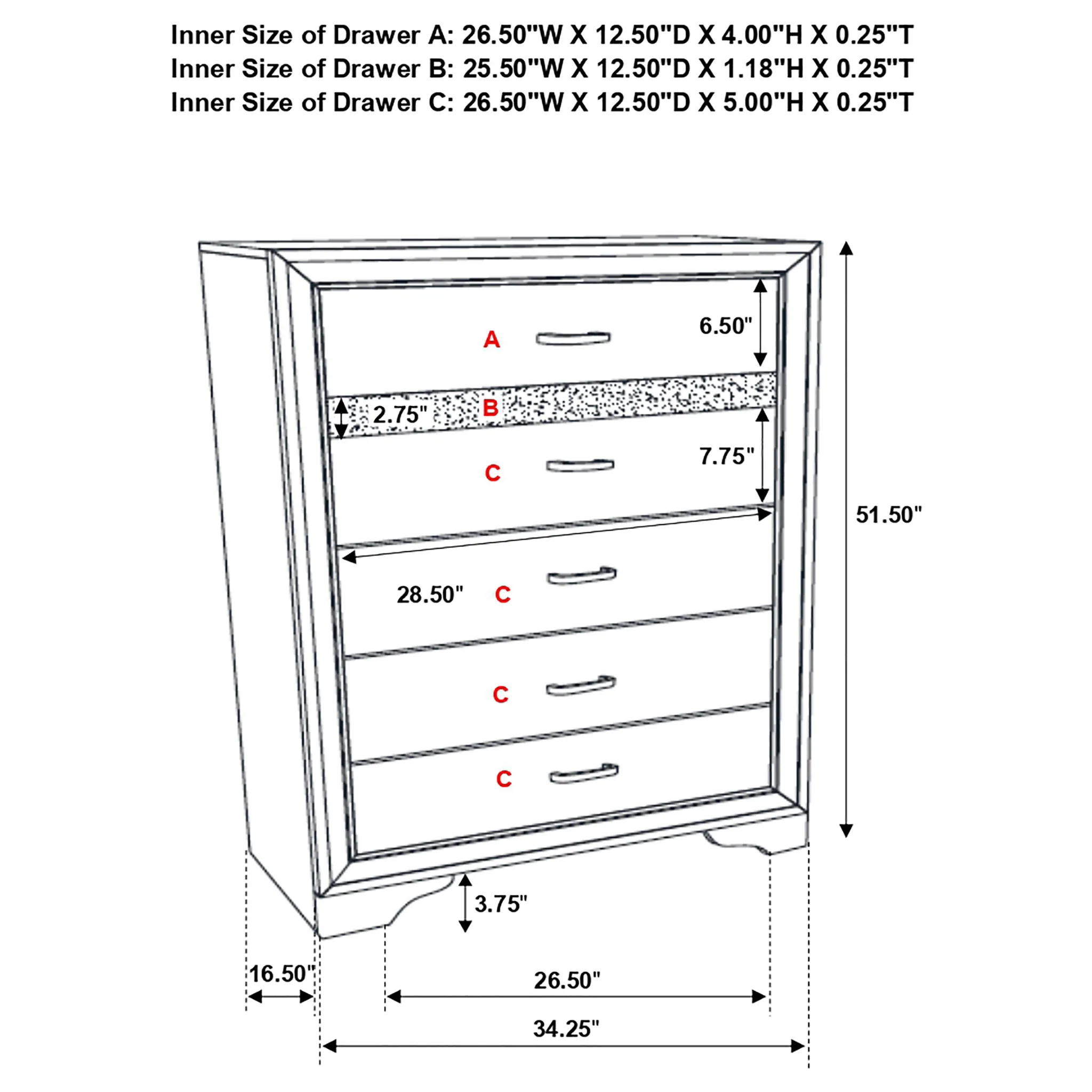 Annie - 6 Drawer Bedroom Chest - Image 5