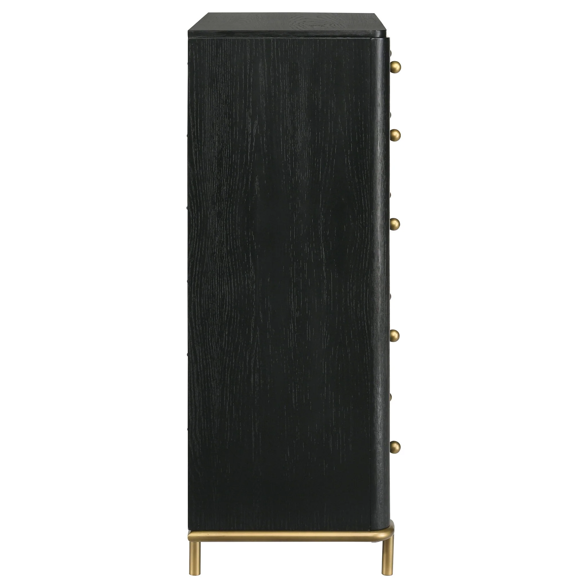 Anser - 5 Drawer Chest, Bedroom Storage Furniture - Black - Image 9
