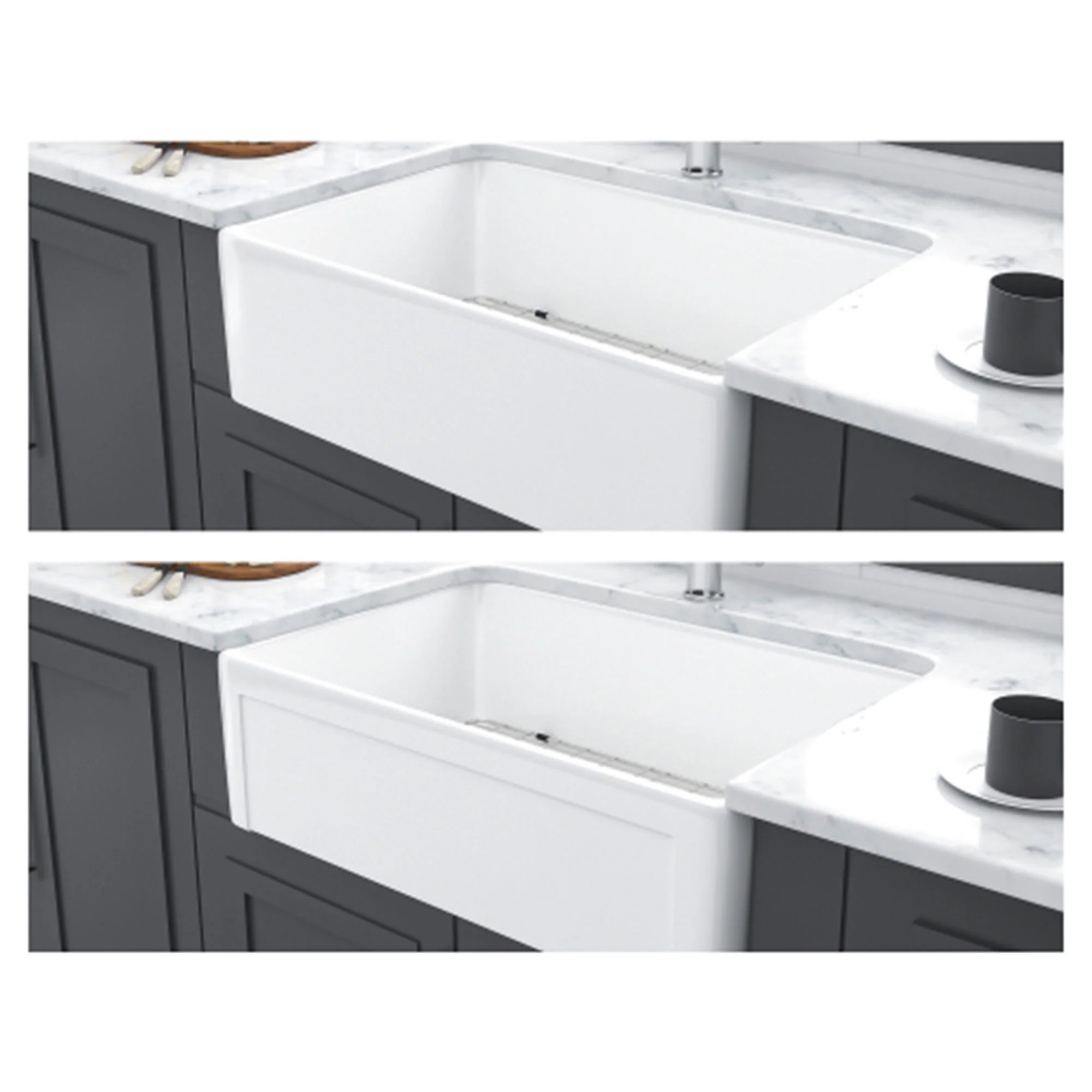 Apron Front Reversible Single Bowl Kitchen Sink & Grid And Strainer - Image 5