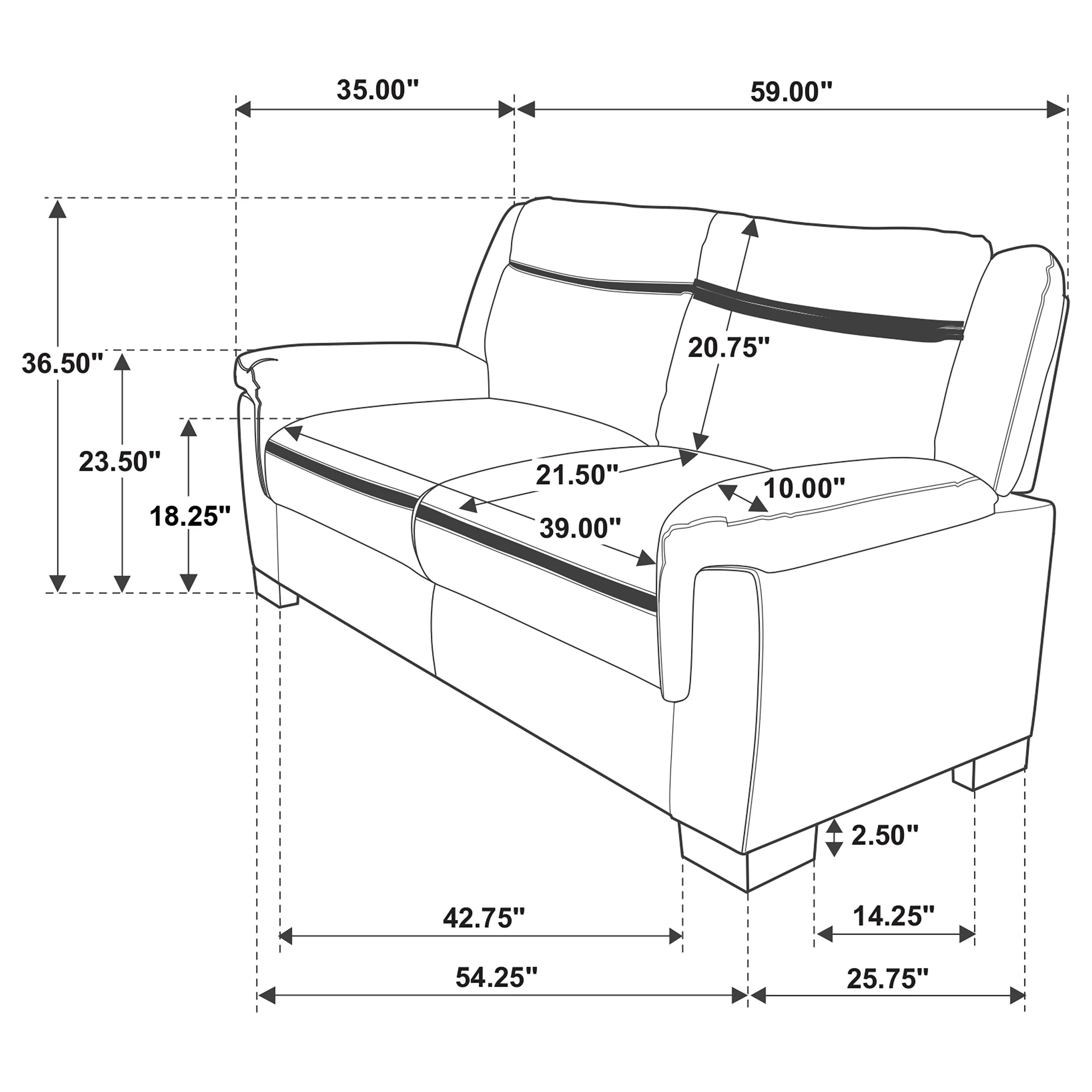 Arabella 2-Piece Upholstered Sofa Set in Grey - Image 6