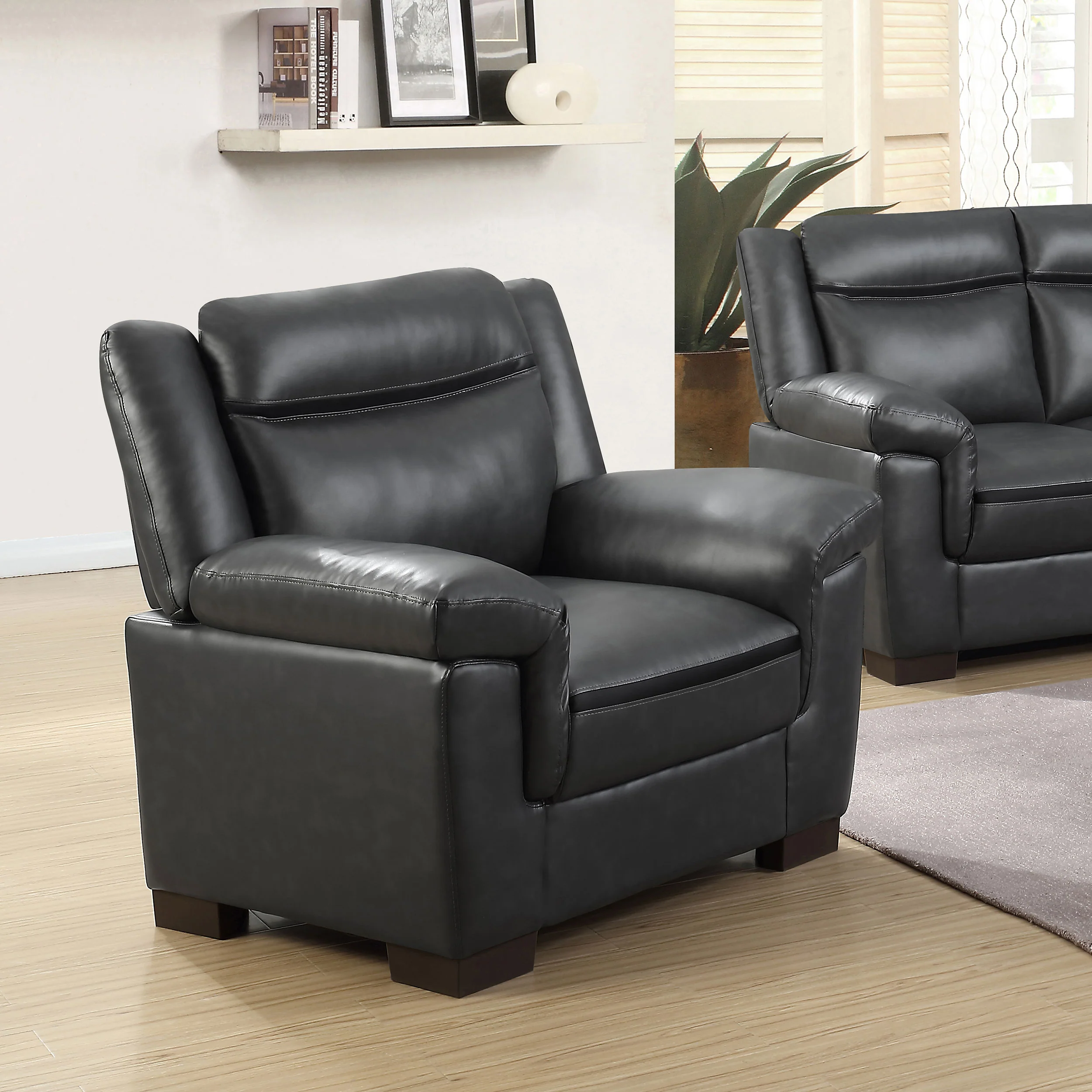 Arabella Upholstered Padded Arm Accent Chair Grey - Image 5