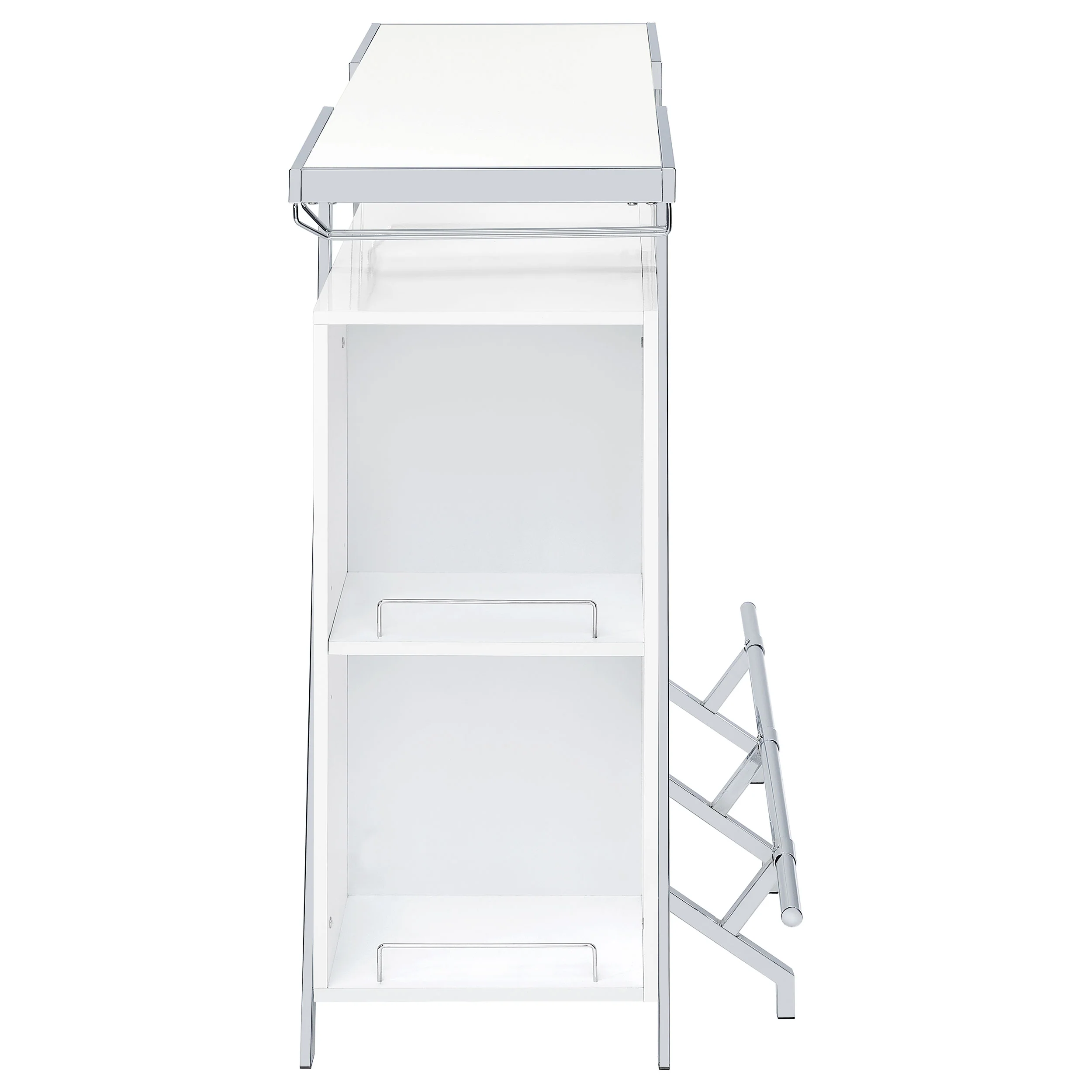 Araceli Freestanding LED Home Bar Cabinet White High Gloss - Image 17