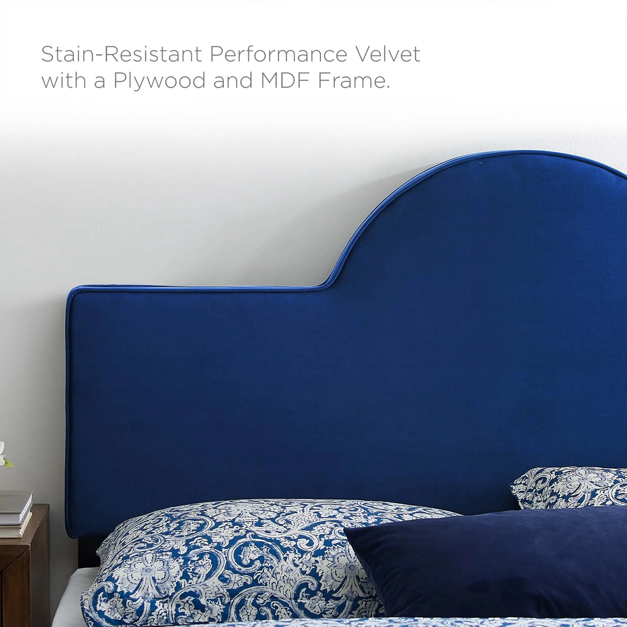 Arched Performance Velvet Upholstered Headboard - Image 43