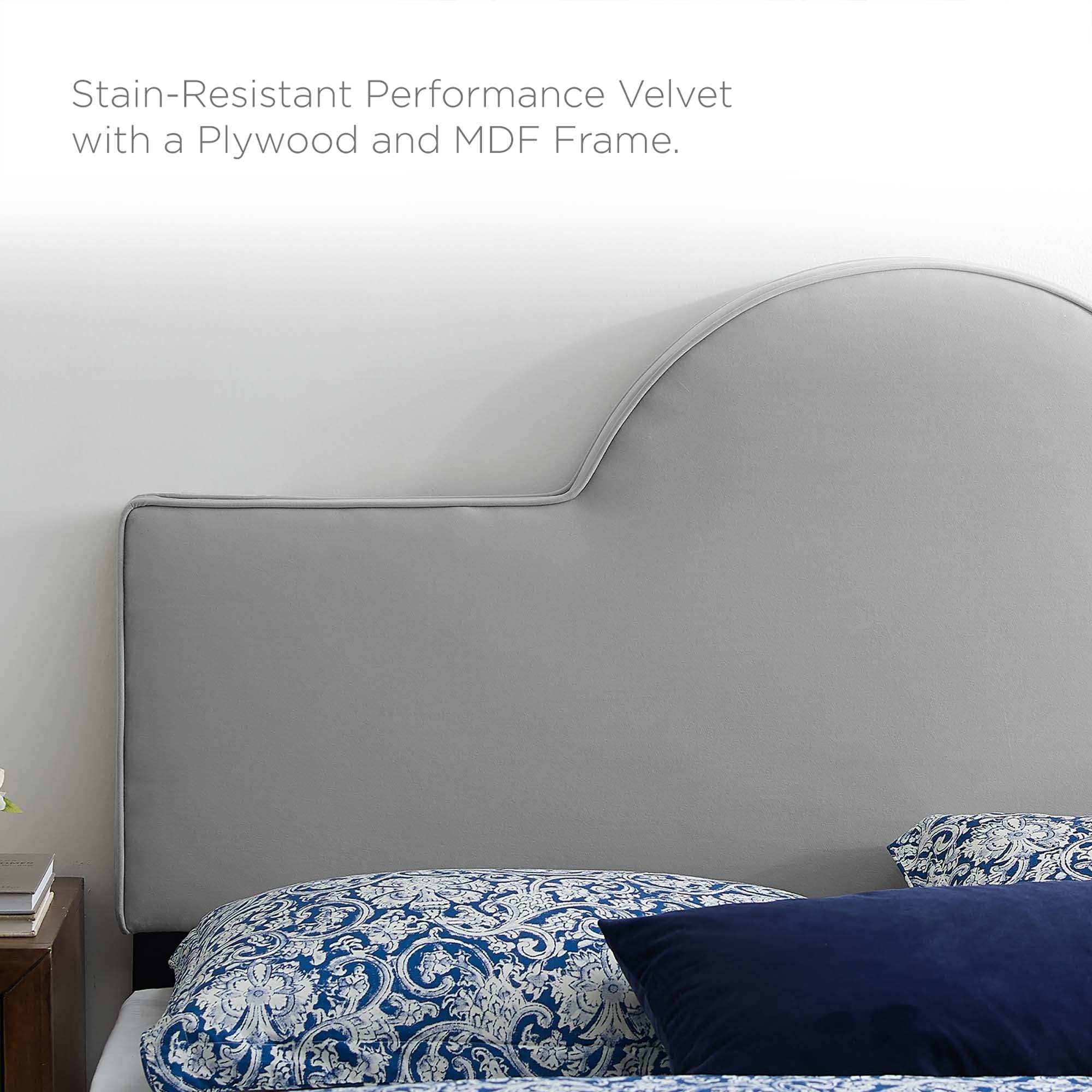 Arched Performance Velvet Upholstered Headboard - Image 58