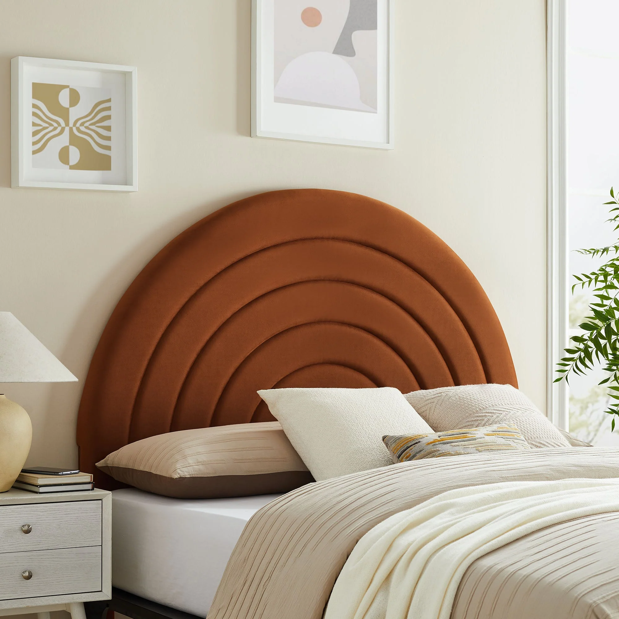 Arched Performance Velvet Upholstered Headboard - Image 100