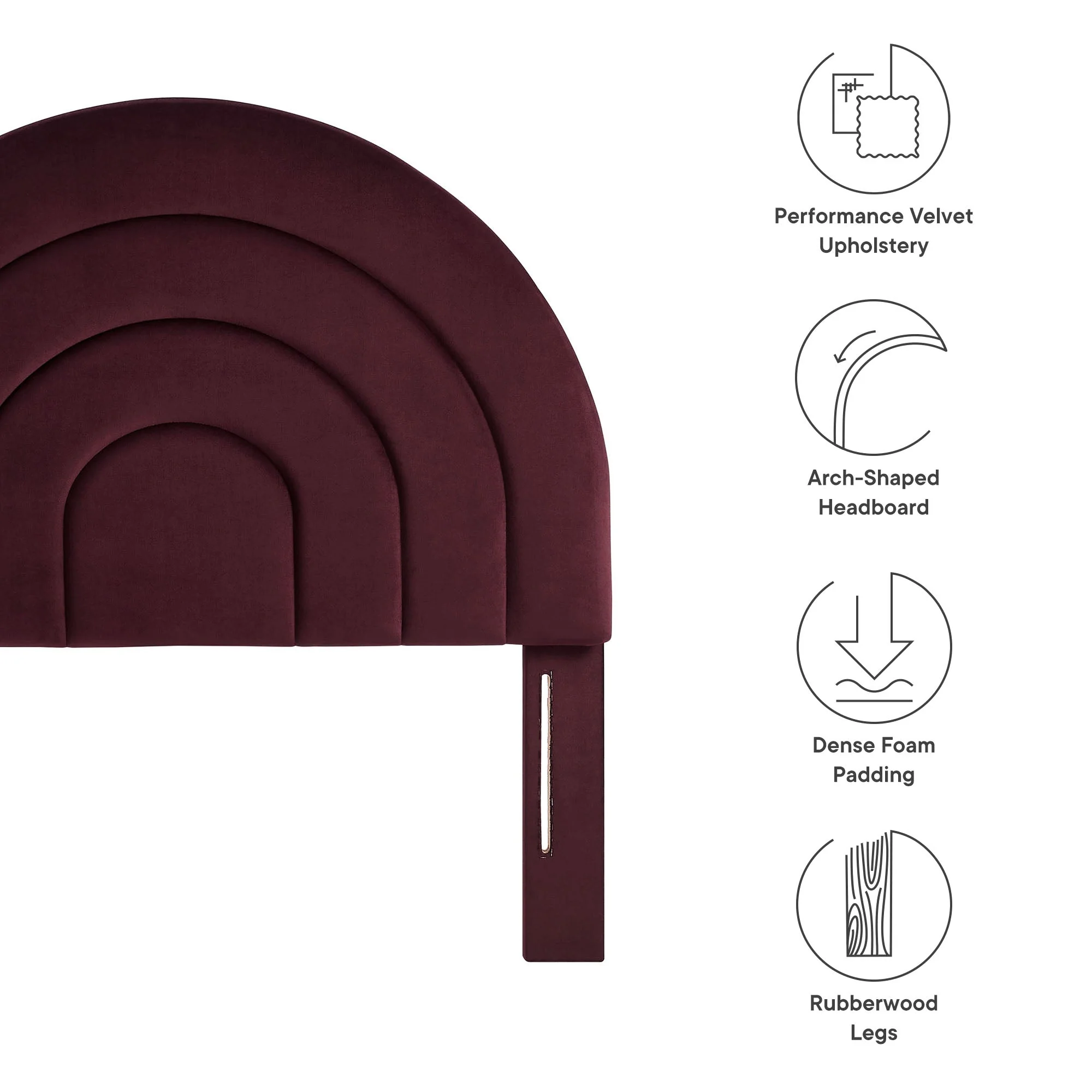 Arched Performance Velvet Upholstered Headboard - Image 17