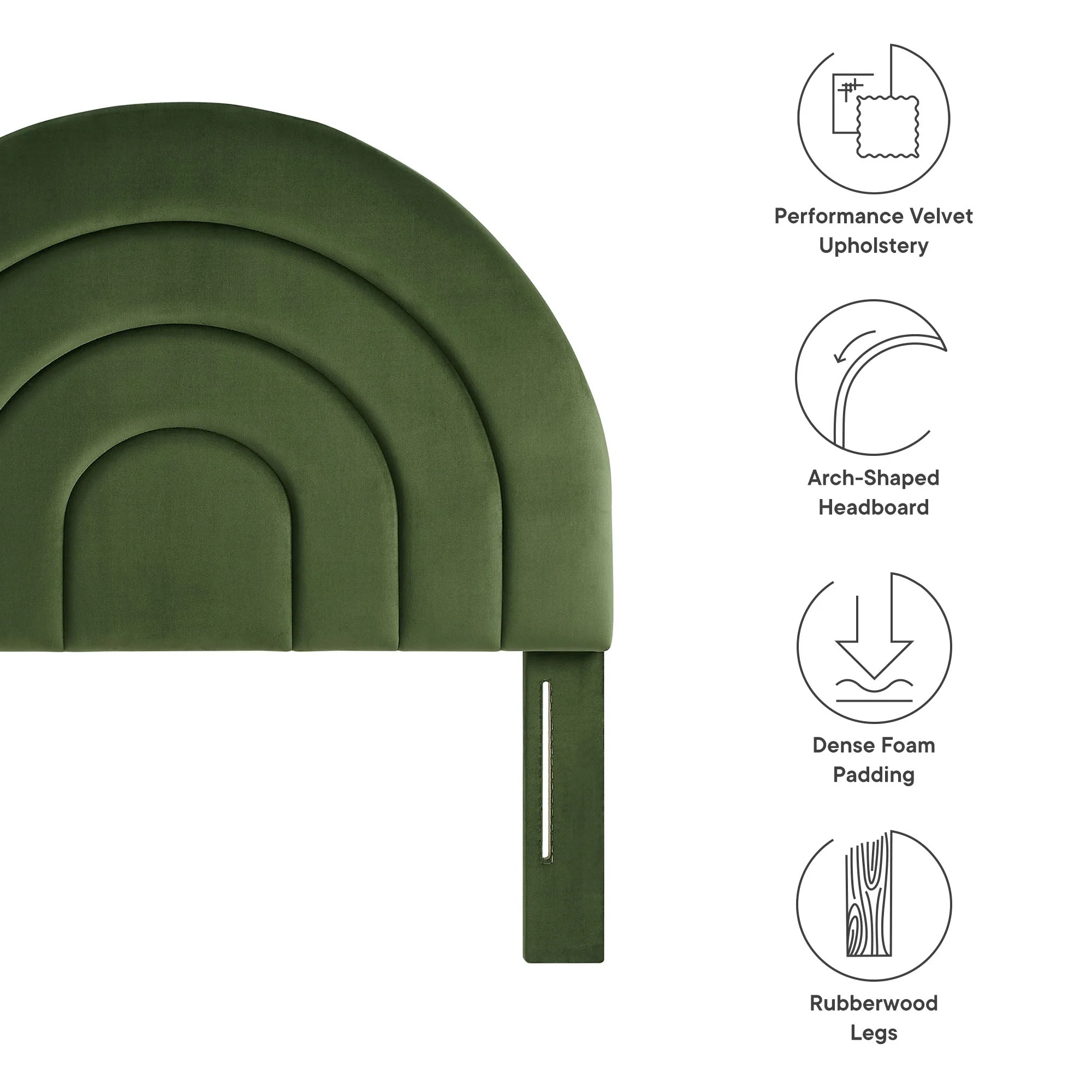Arched Performance Velvet Upholstered Headboard - Image 2