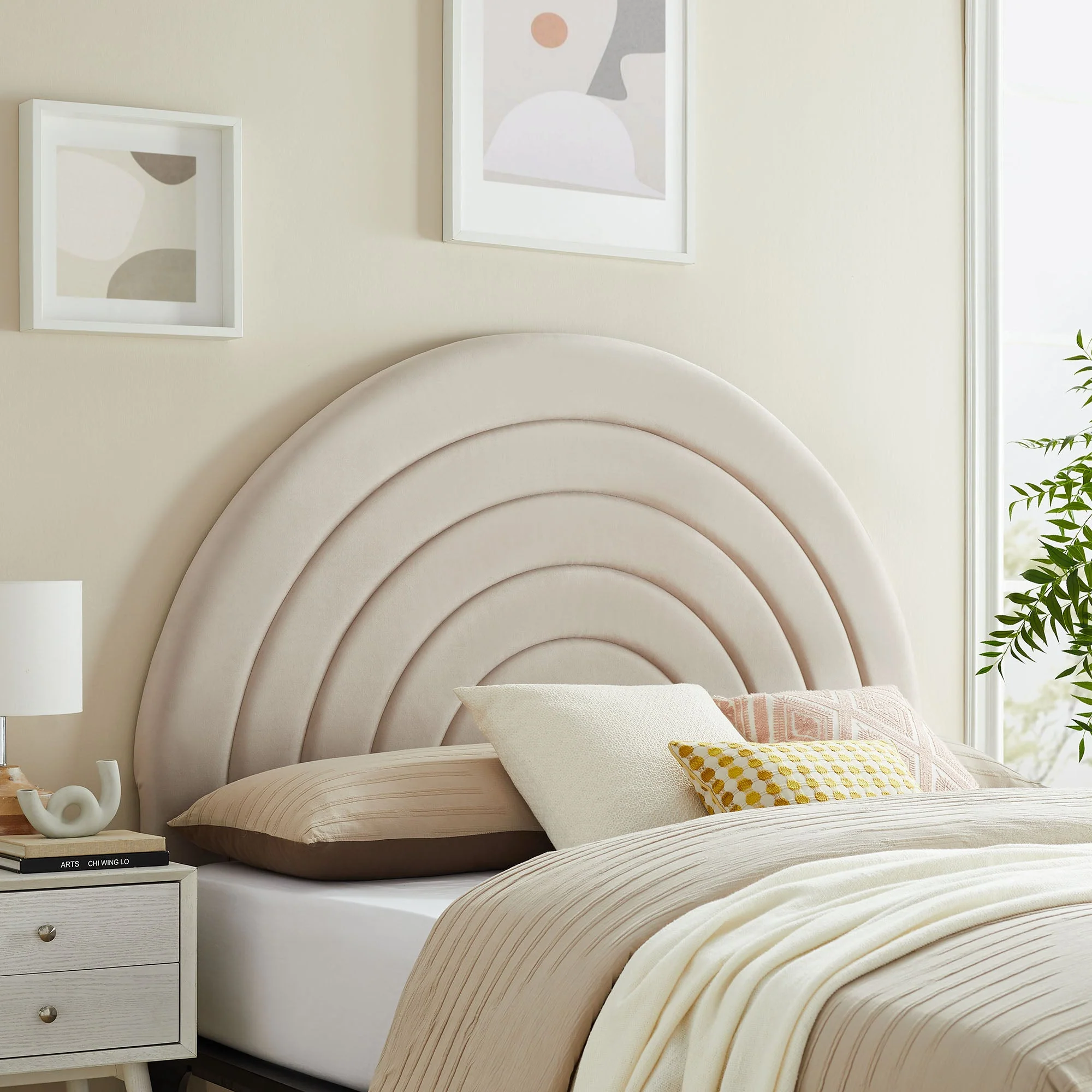Arched Performance Velvet Upholstered Headboard - Image 85