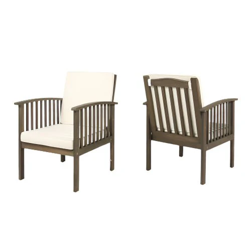 Ardelle 5 Piece Acacia Wood Outdoor Club Chair & Dining Table Set - Image 6