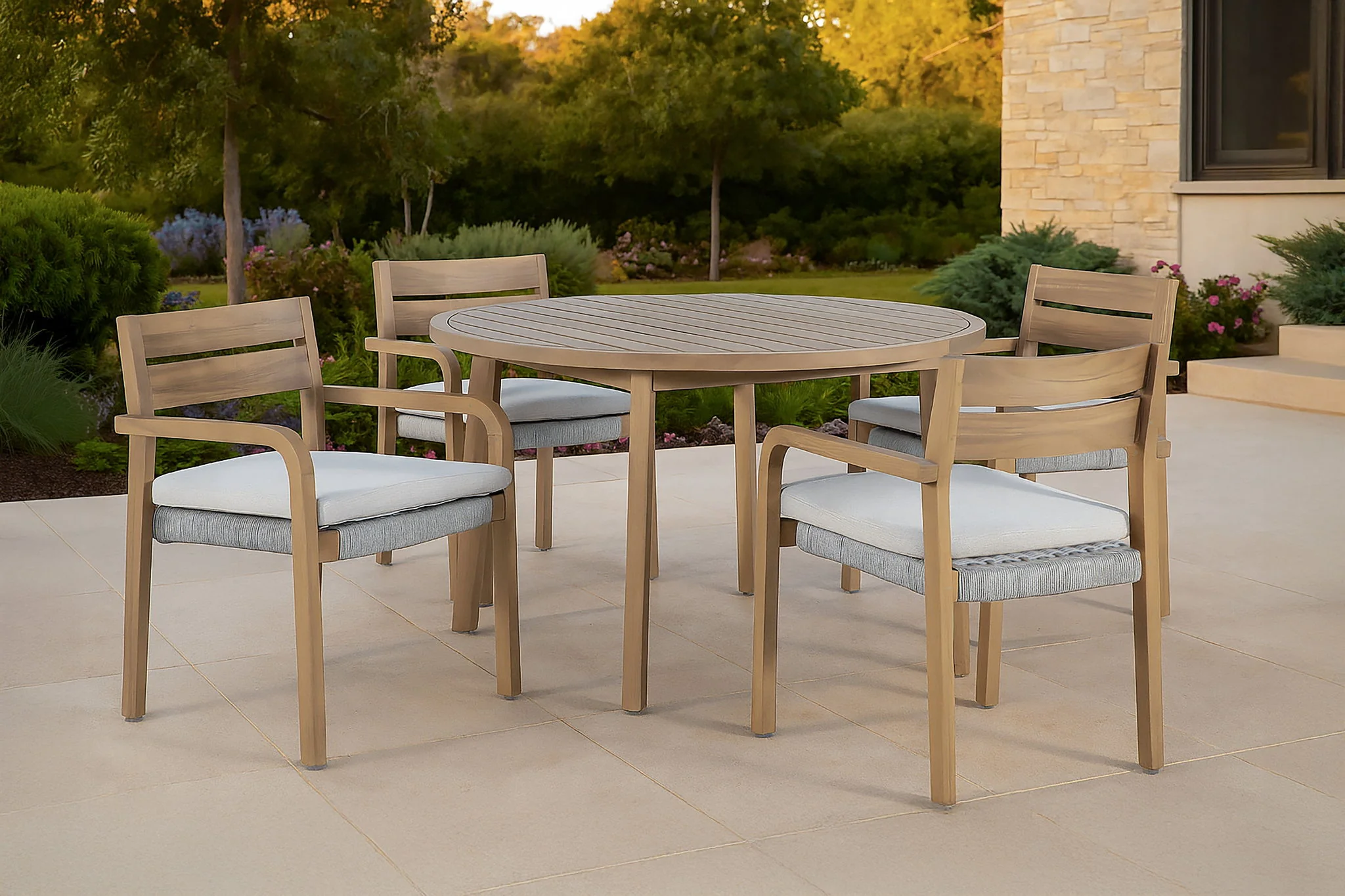Arden - Round Patio Dining Table - Natural - Image 6