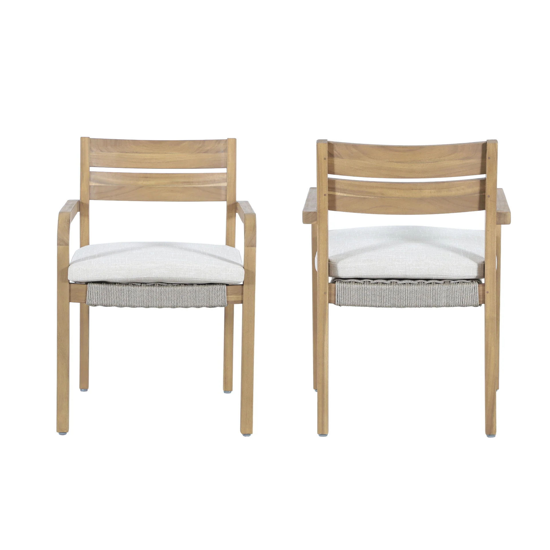 Arden - Wood And Wicker Patio Dining Chair (Set of 2) - Natural / Brown - Image 2