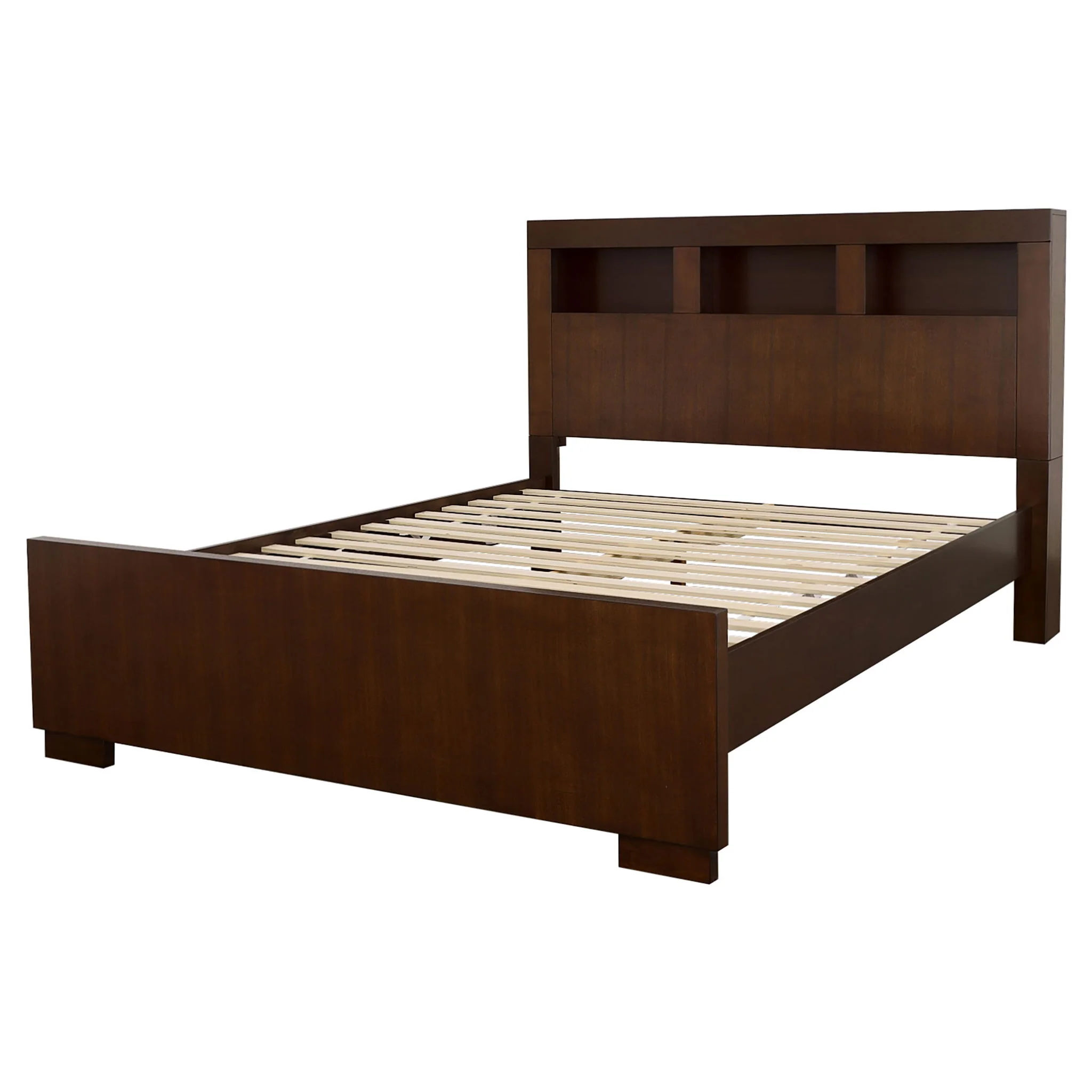 Ardino - California King Bed With Bookcase Headboard - Cappuccino - Image 4