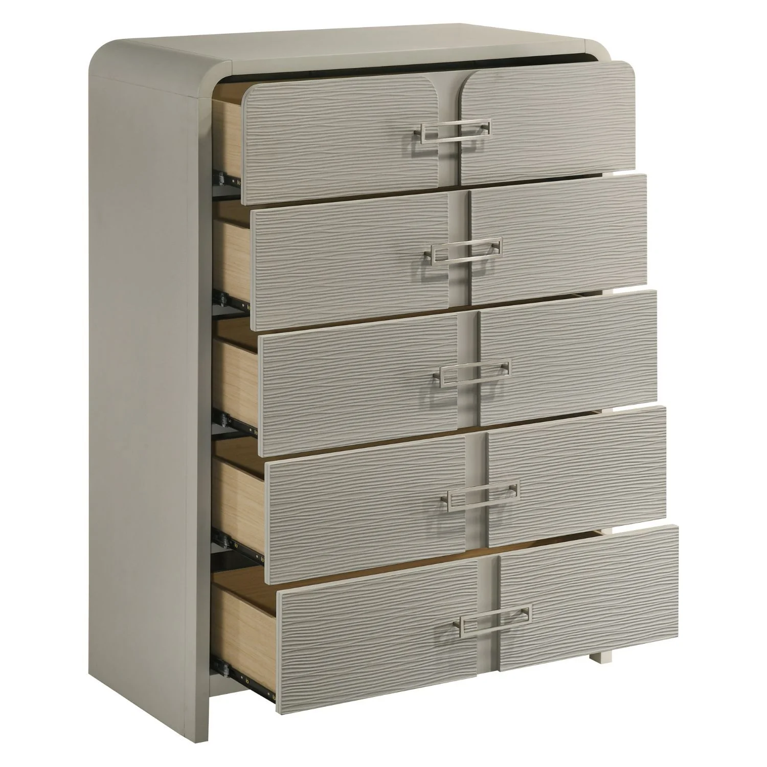 Aria - 5 Drawer Chest - Beige - Image 4