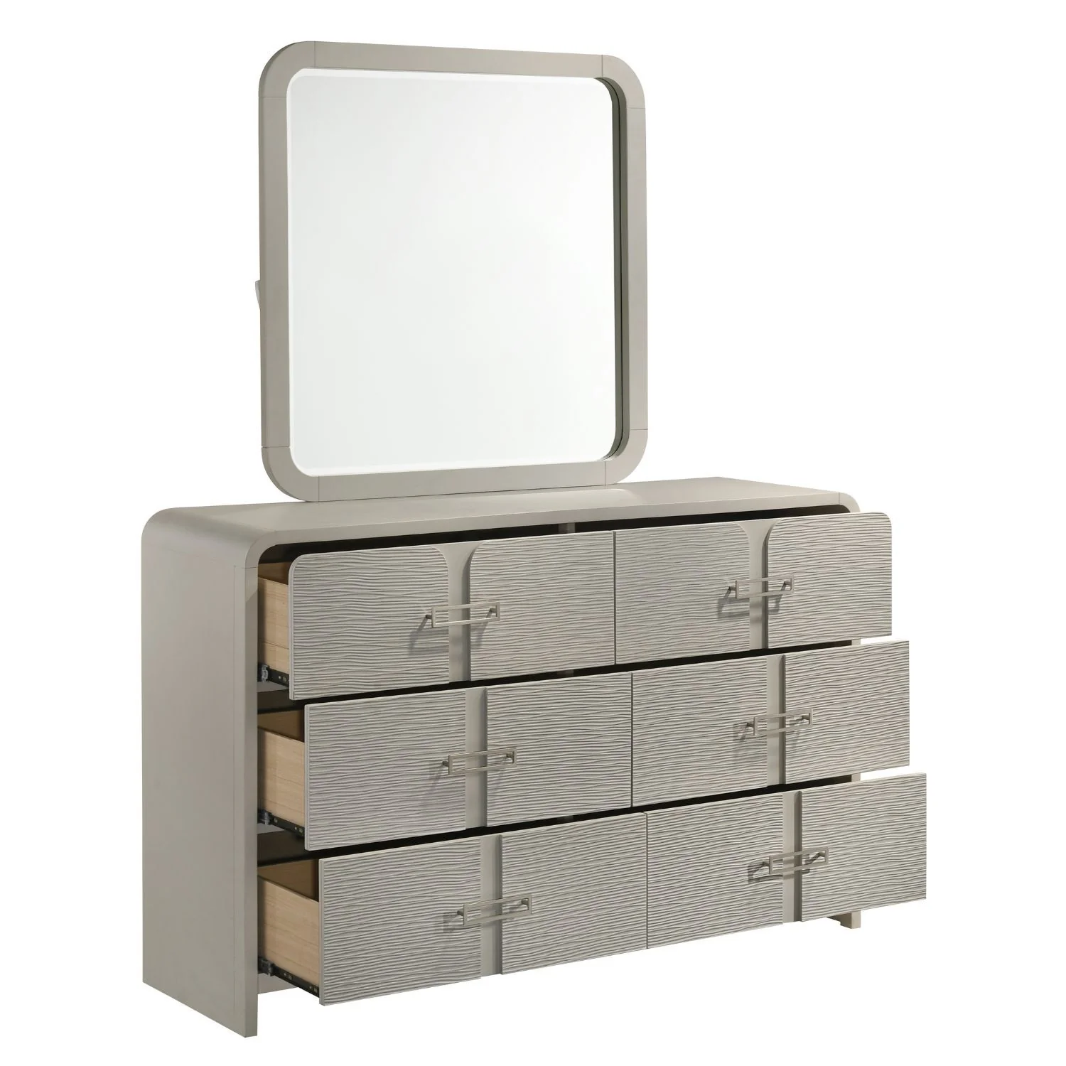 Aria - 6 Drawer Dresser - Beige - Image 4
