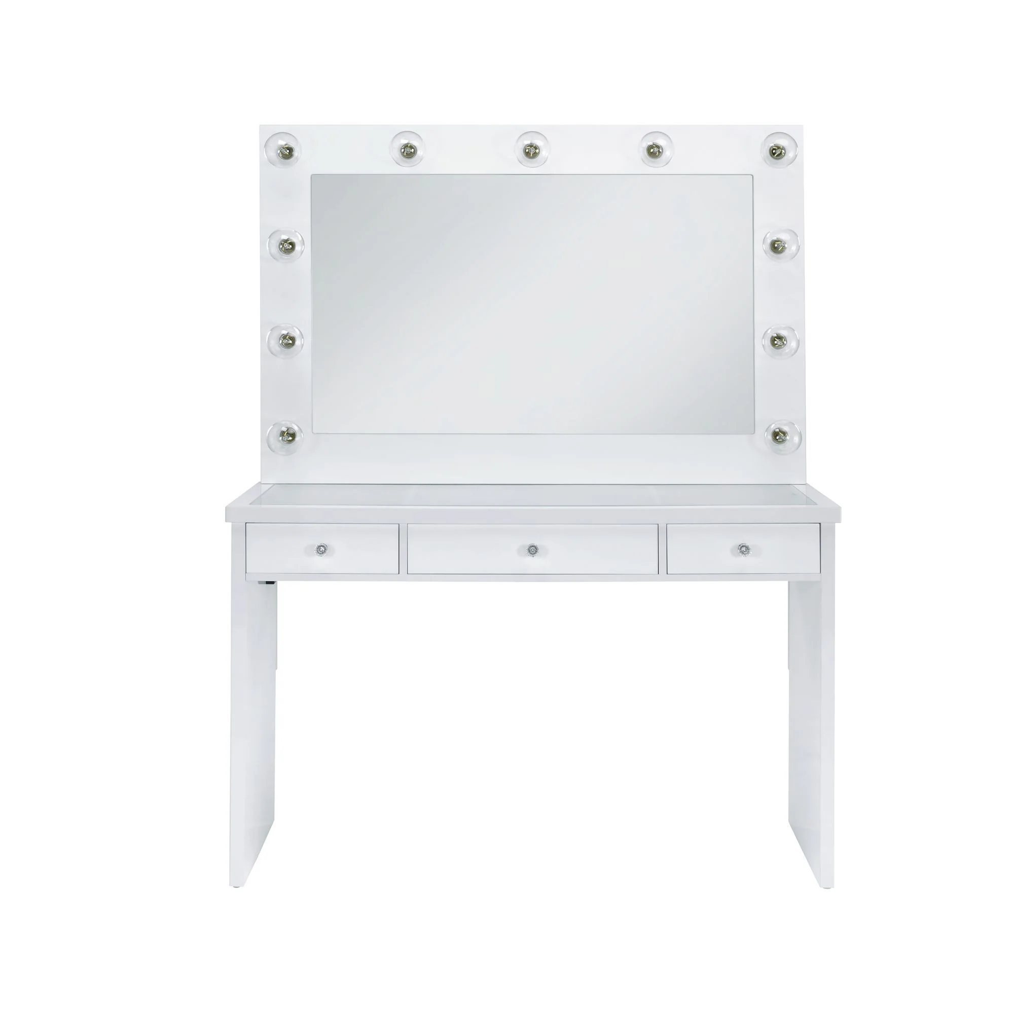 Ariana - Complete Vanity With Lightbulbs - Glossy White - Image 7