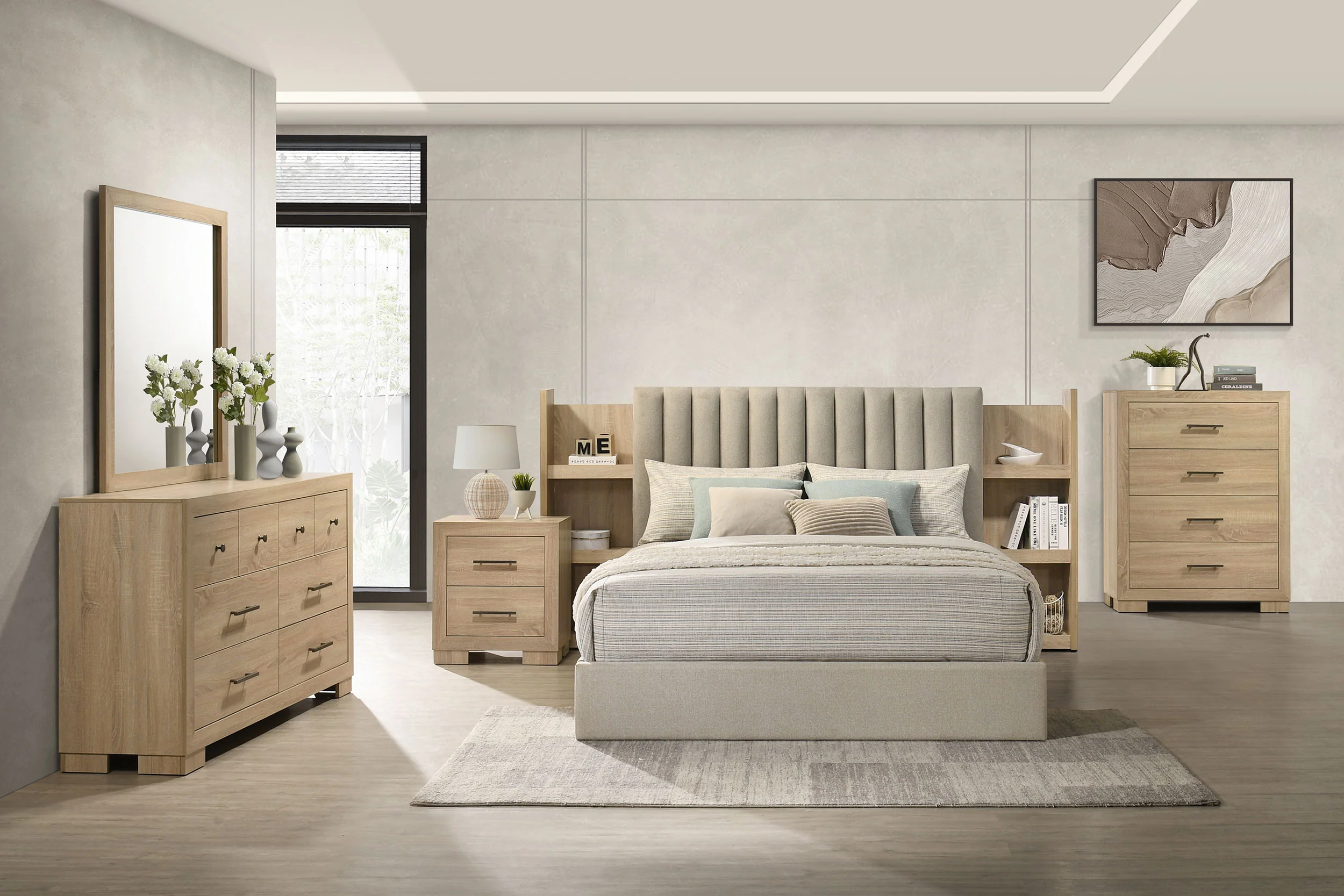 Arielle 6-Drawer Bedroom Dresser - Light Oak - Image 11