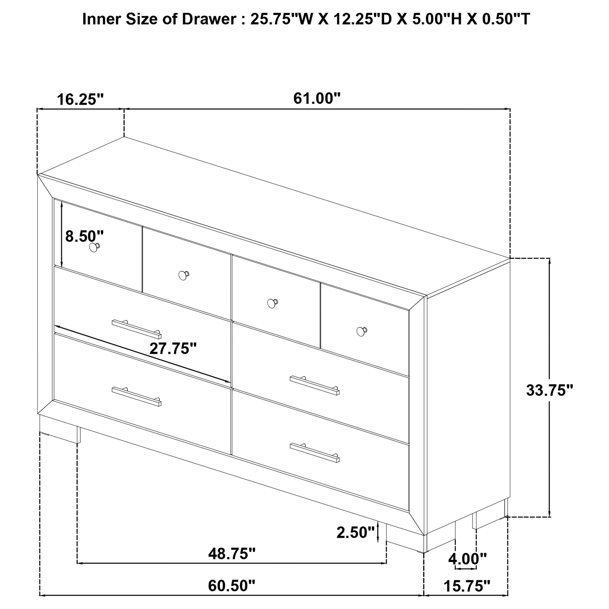 Arielle 6-Drawer Bedroom Dresser - Light Oak - Image 12