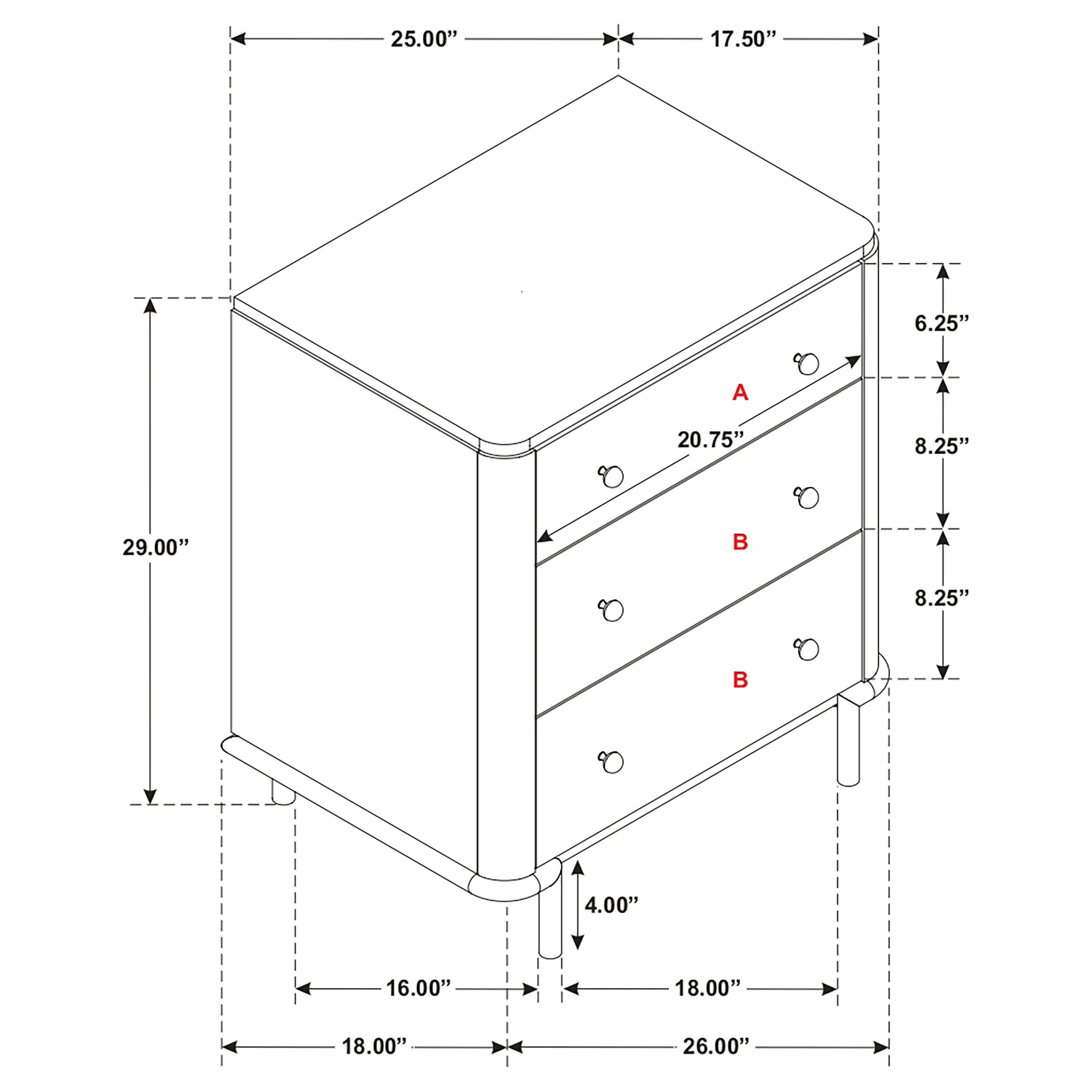 Arini 3-Drawer Nightstand Sand Wash - Image 11