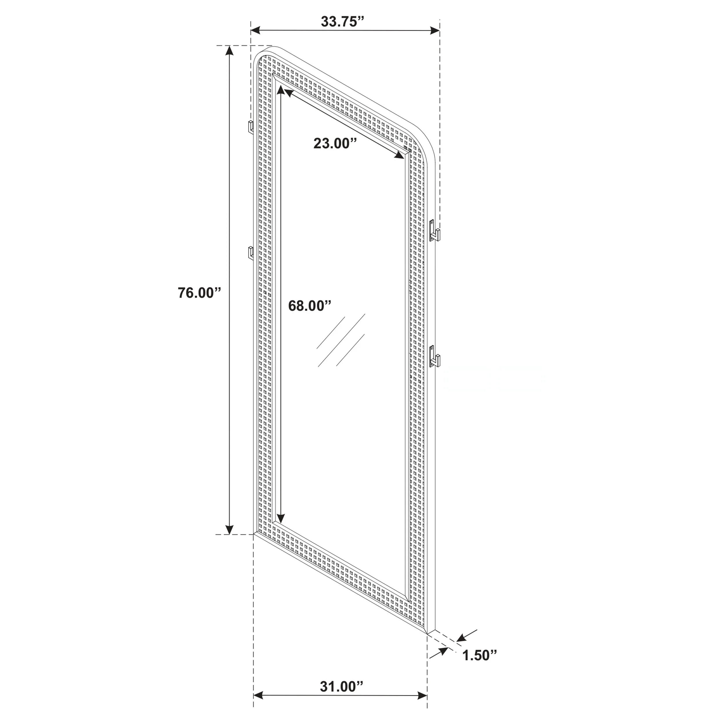 Arini Cane Weave Full Length Standing Floor Mirror - Sand Wash - Image 11