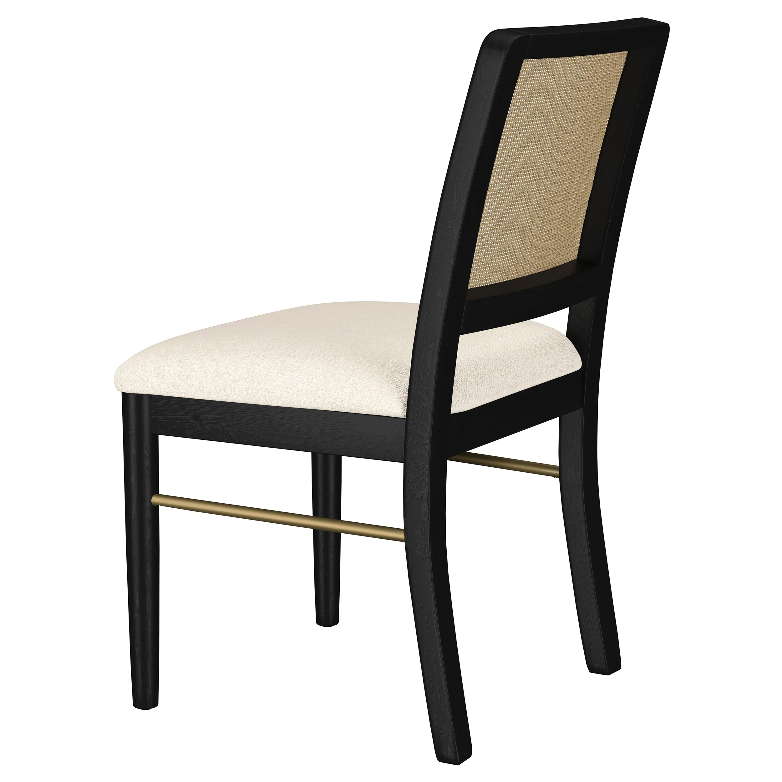 Arini Rattan Cane Dining Side Chair, Cream and Black (Set of 2) - Image 8