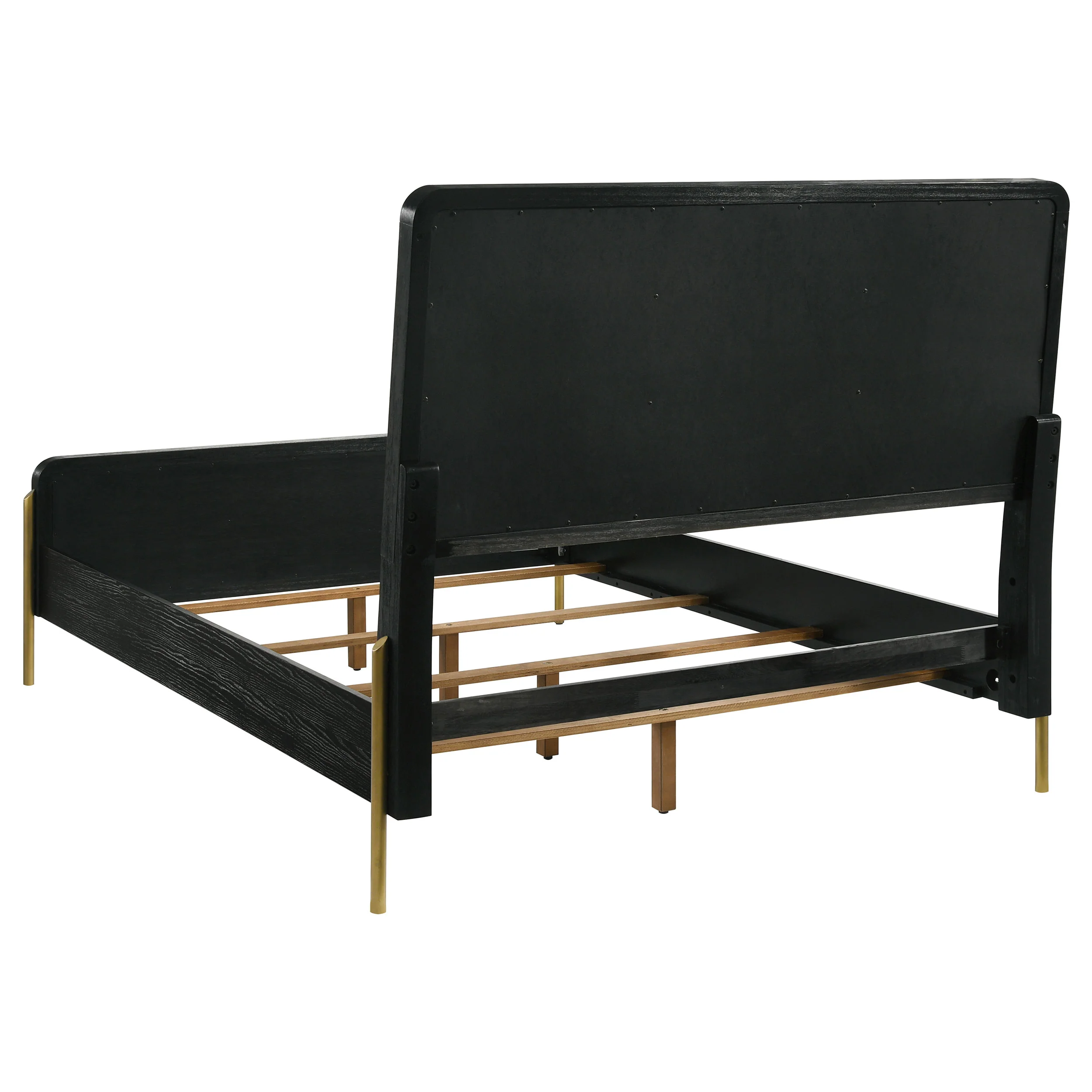 Arini Upholstered Queen Panel Bed in Black and Grey - Image 2