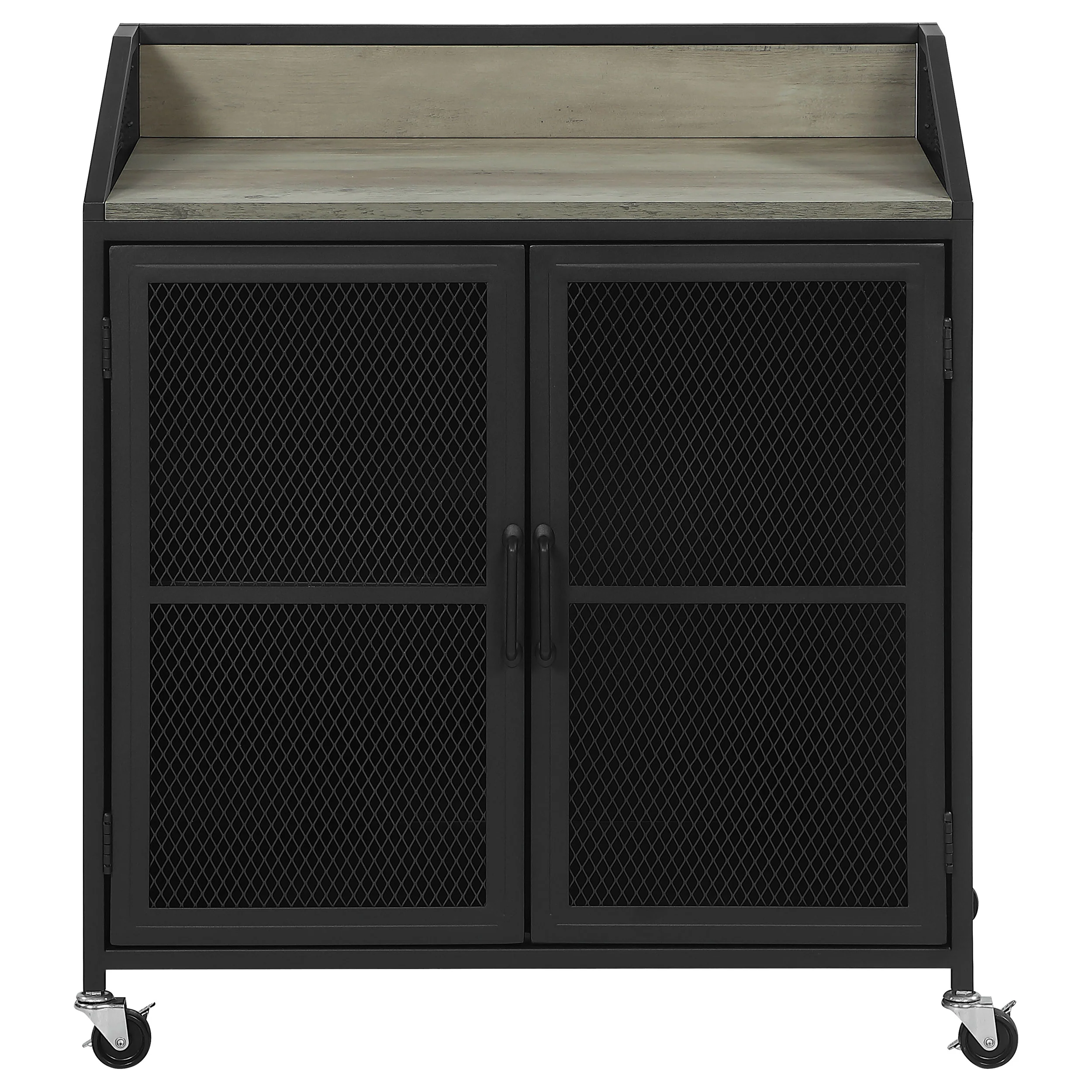 Arlette 2-Door Mobile Wine Cabinet Sandy Black - Image 3